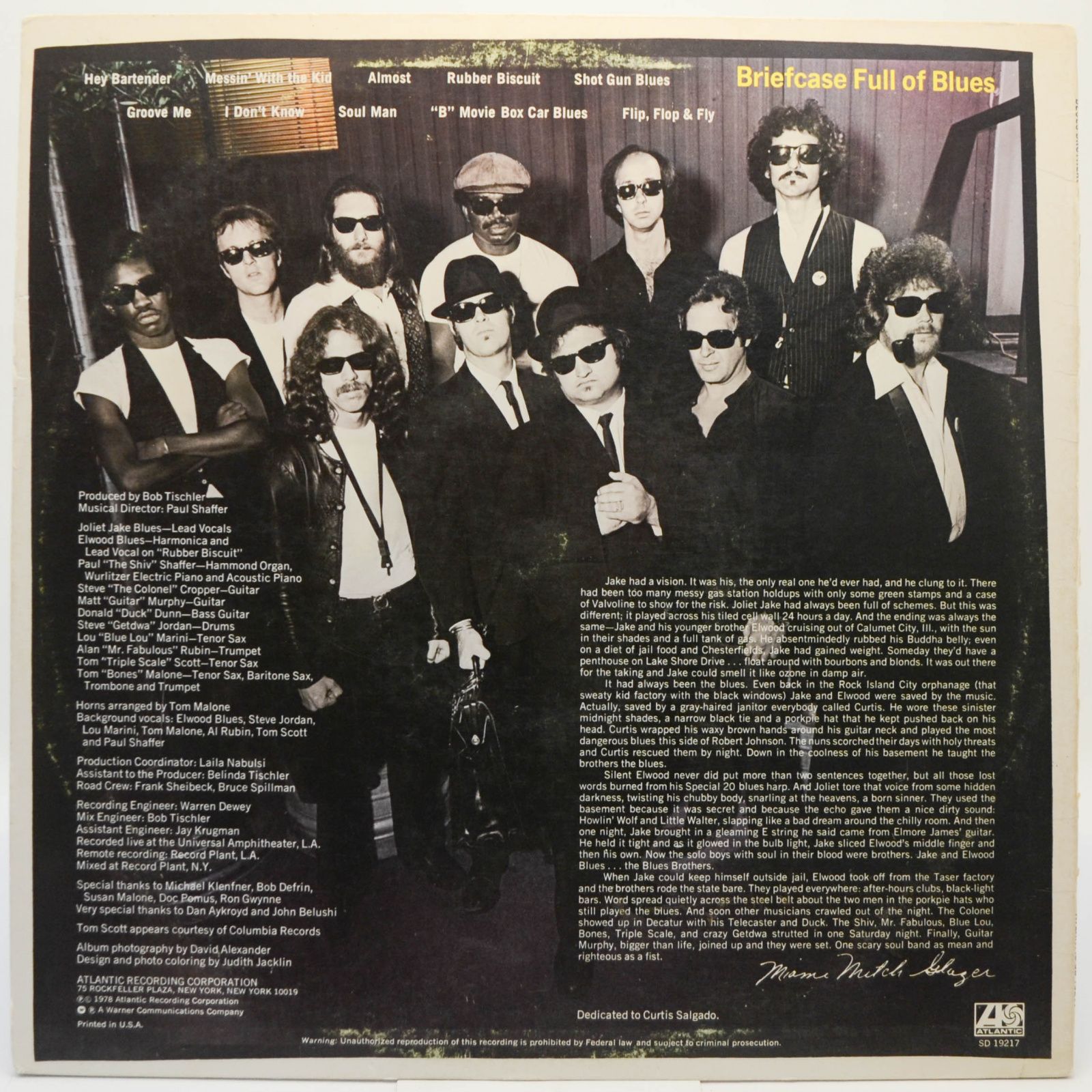 Blues Brothers — Briefcase Full Of Blues (1-st, USA), 1978