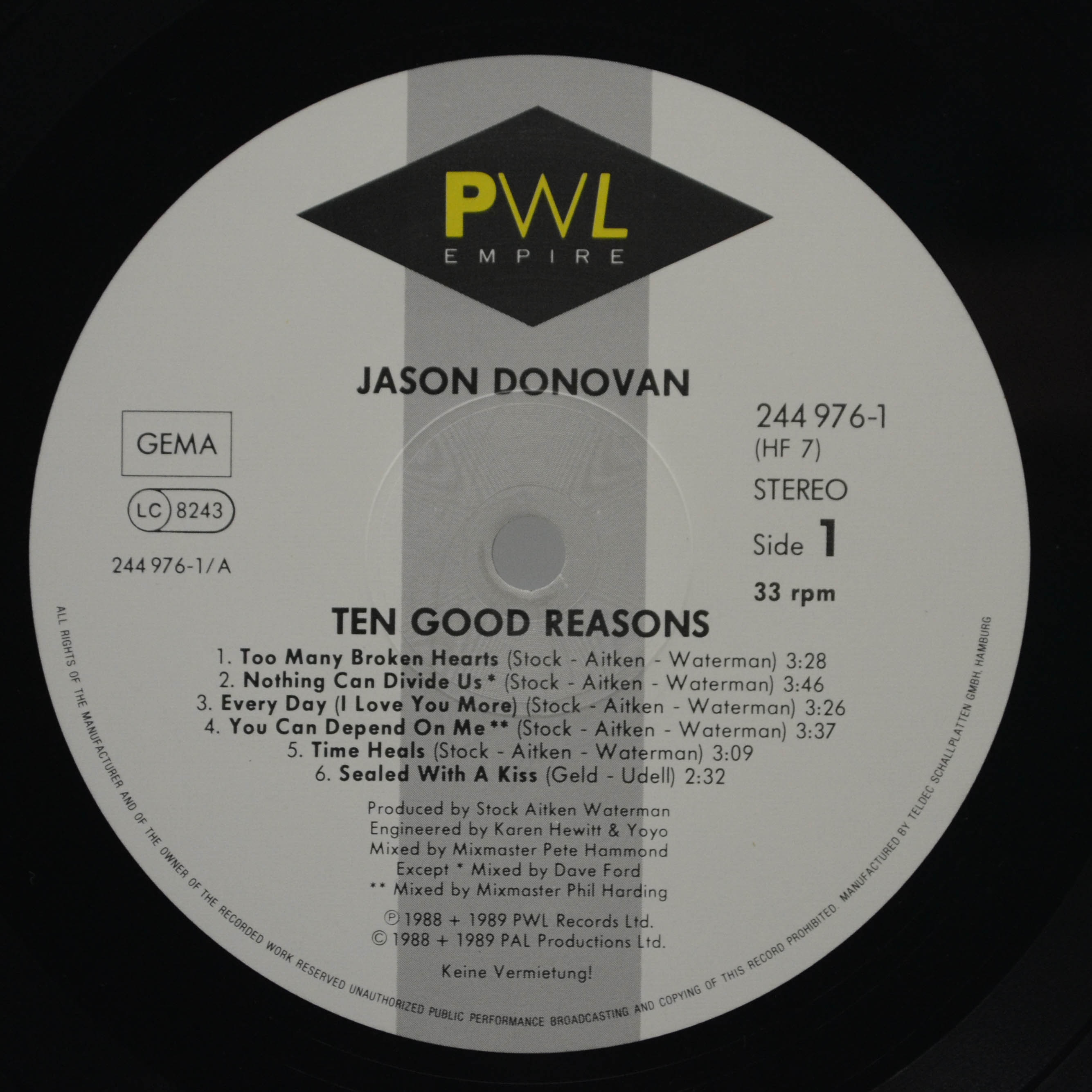 Jason Donovan — Ten Good Reasons, 1989
