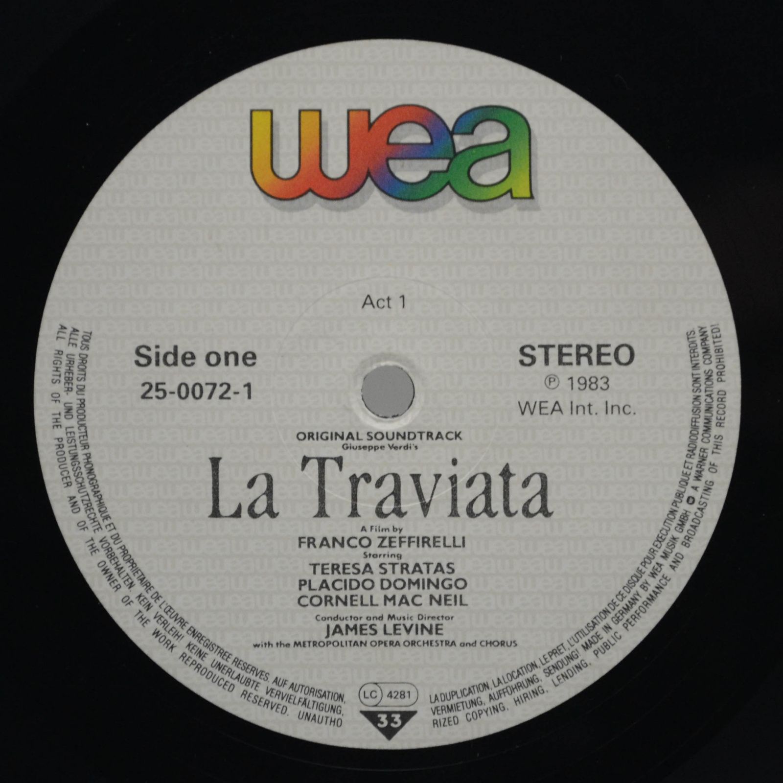 Giuseppe Verdi - James Levine, The Metropolitan Opera Orchestra And Metropolitan Opera Chorus — La Traviata (2LP), 1983