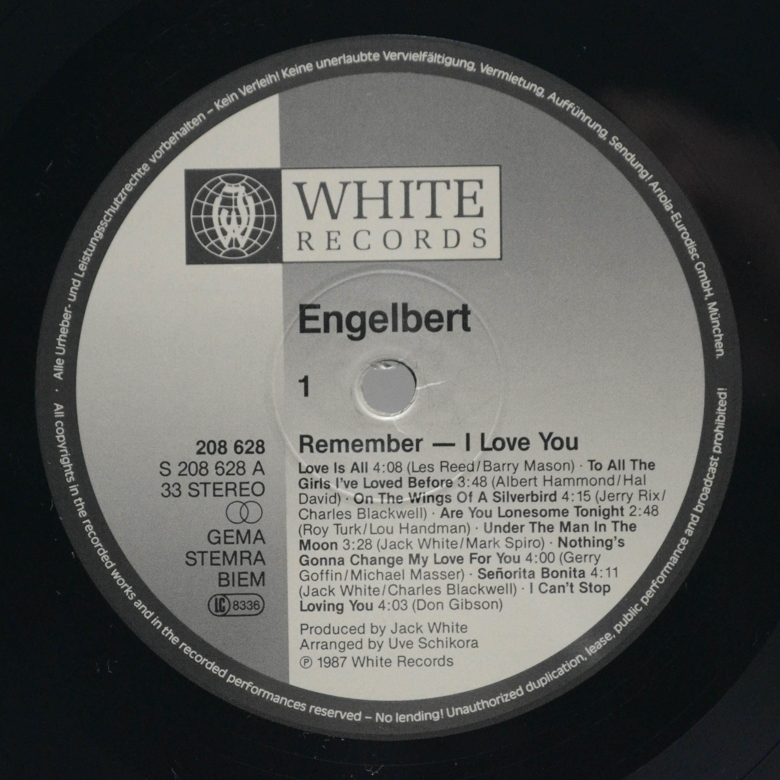 Engelbert — Remember - I Love You, 1987