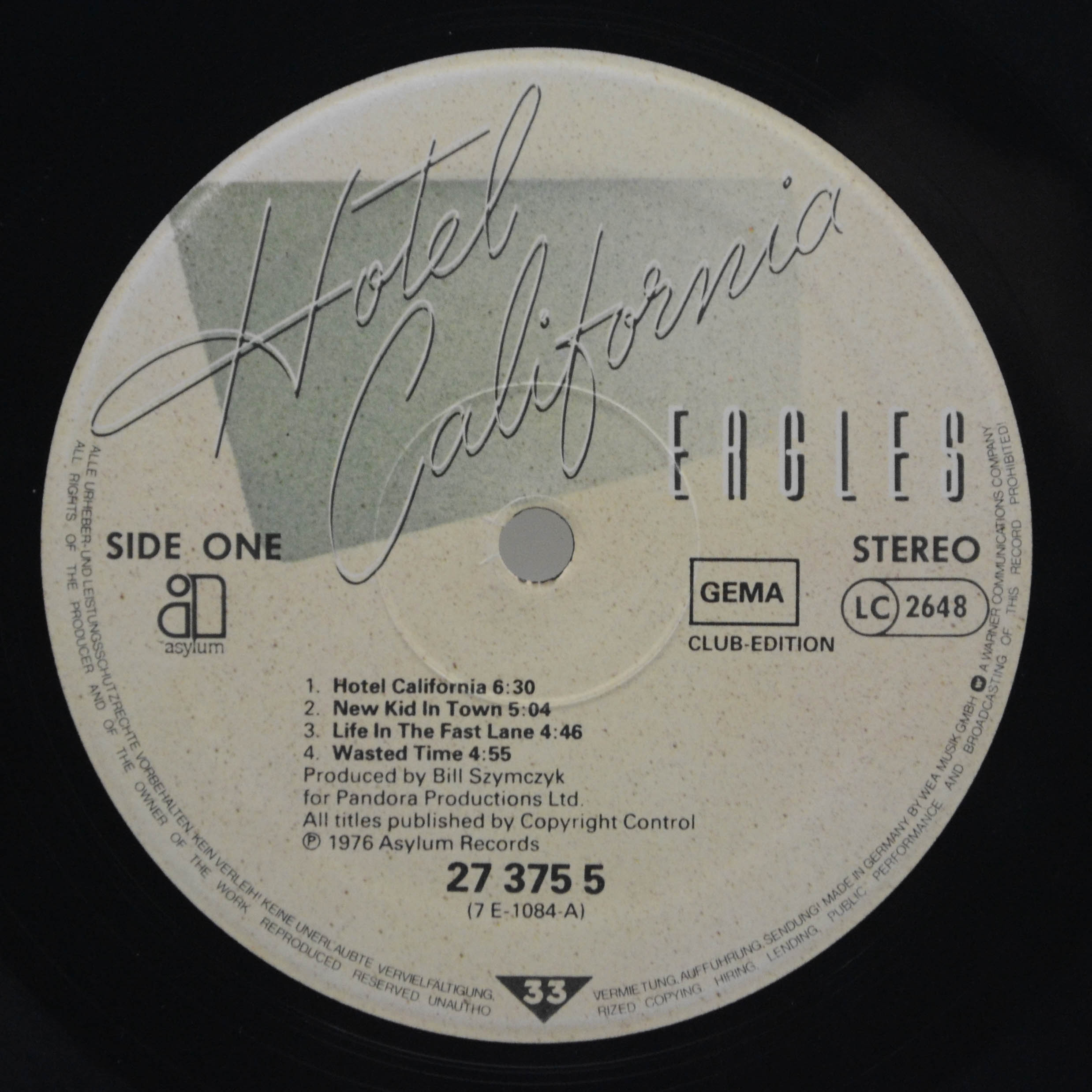 Виниловая пластинка Eagles — Hotel California, 1976