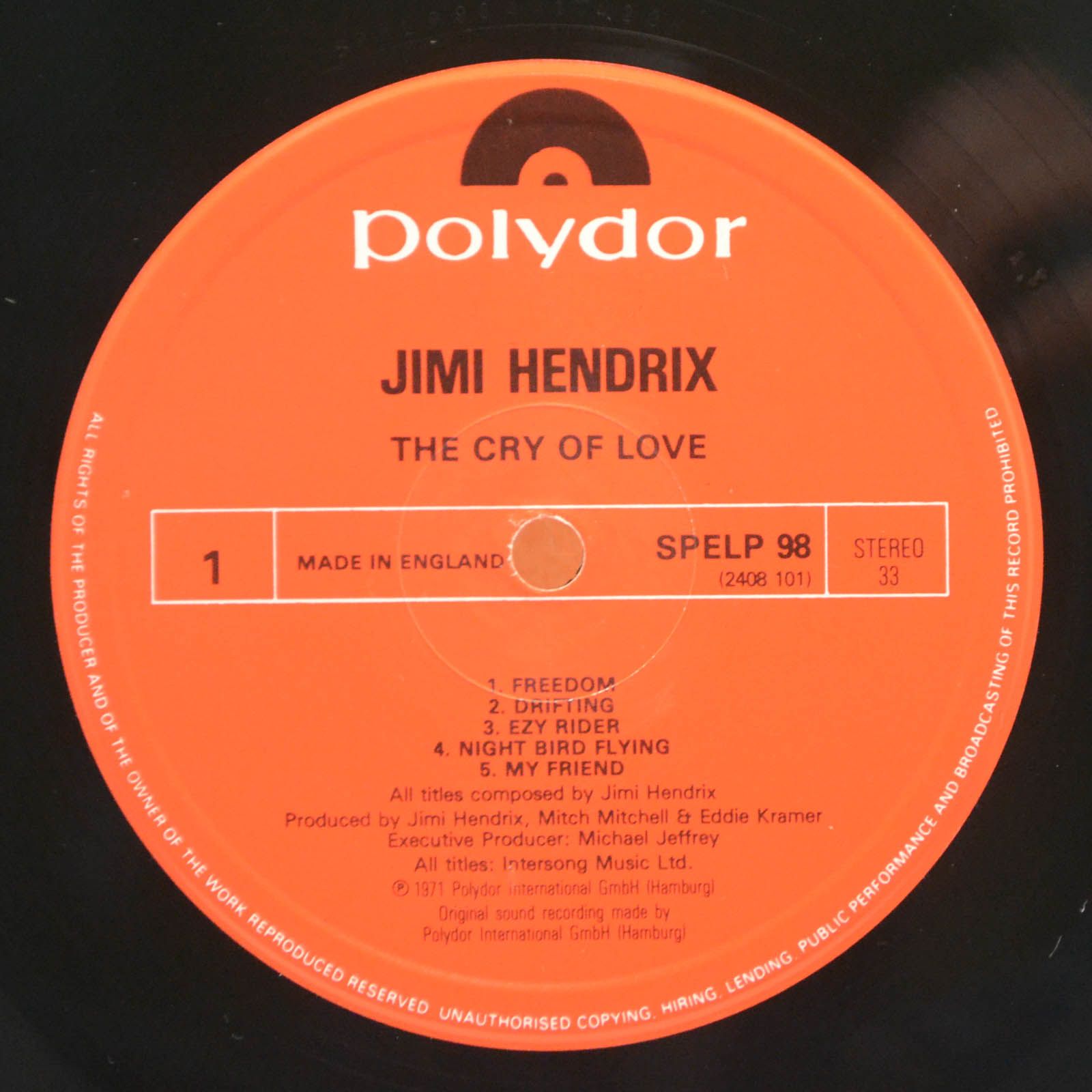Jimi Hendrix — The Cry Of Love (UK), 1971