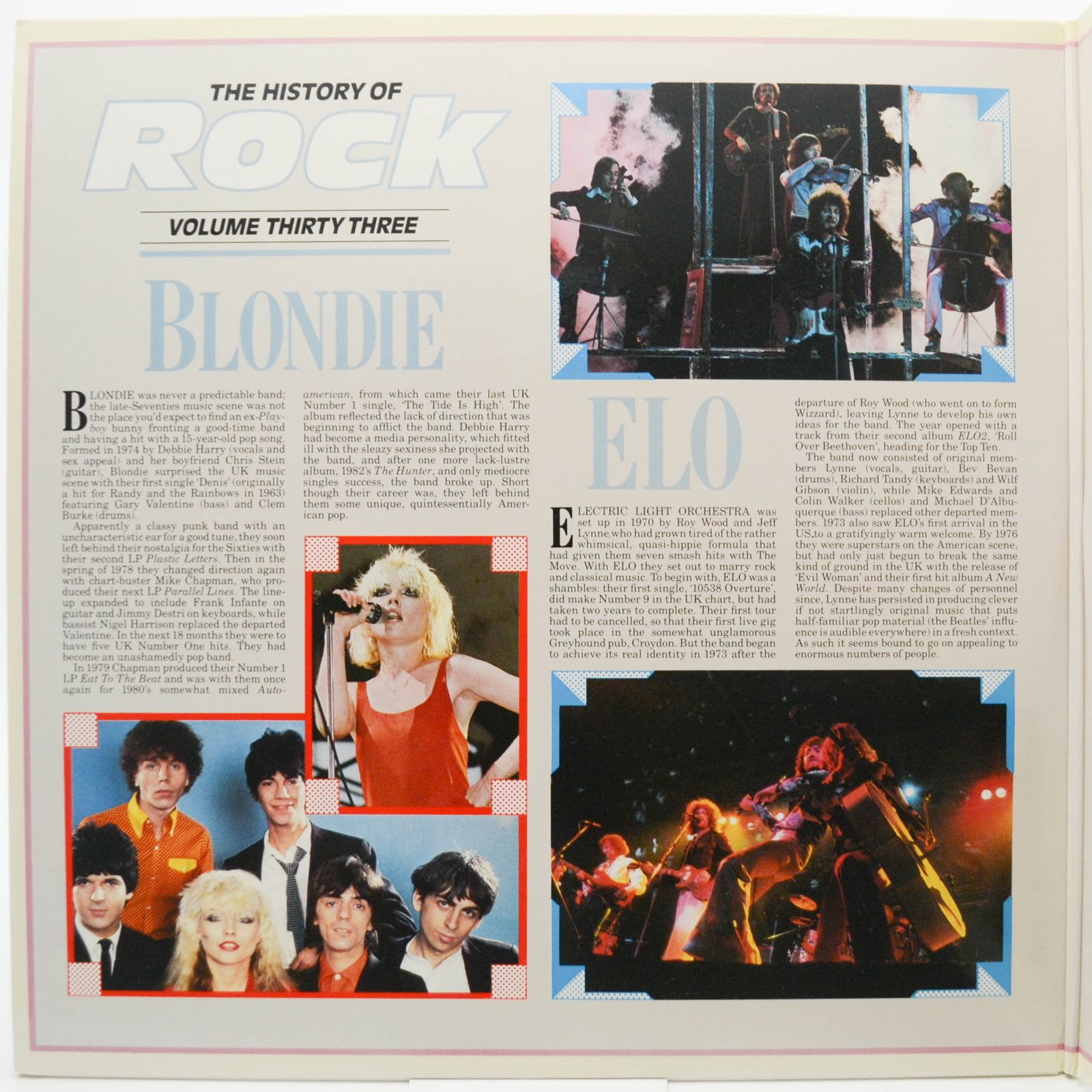 Blondie / ELO / ABBA / David Essex — The History Of Rock (Volume Thirty Three) (2LP, UK), 1985