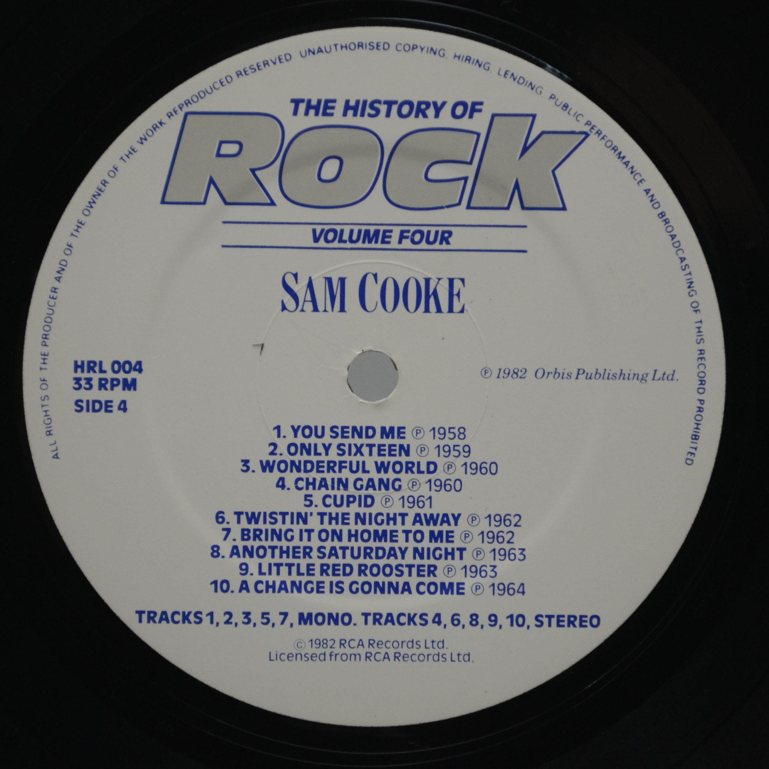 Chuck Berry / Gene Vincent / Everly Brothers / Sam Cooke — The History Of Rock (Volume Four) (2LP, UK), 1982