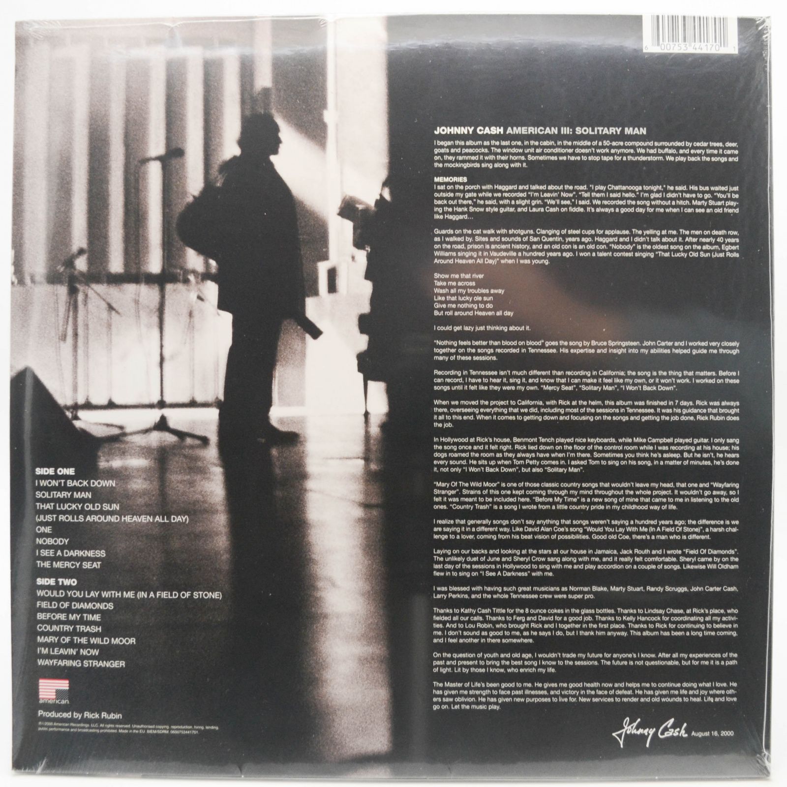 Johnny Cash — American III: Solitary Man, 2000