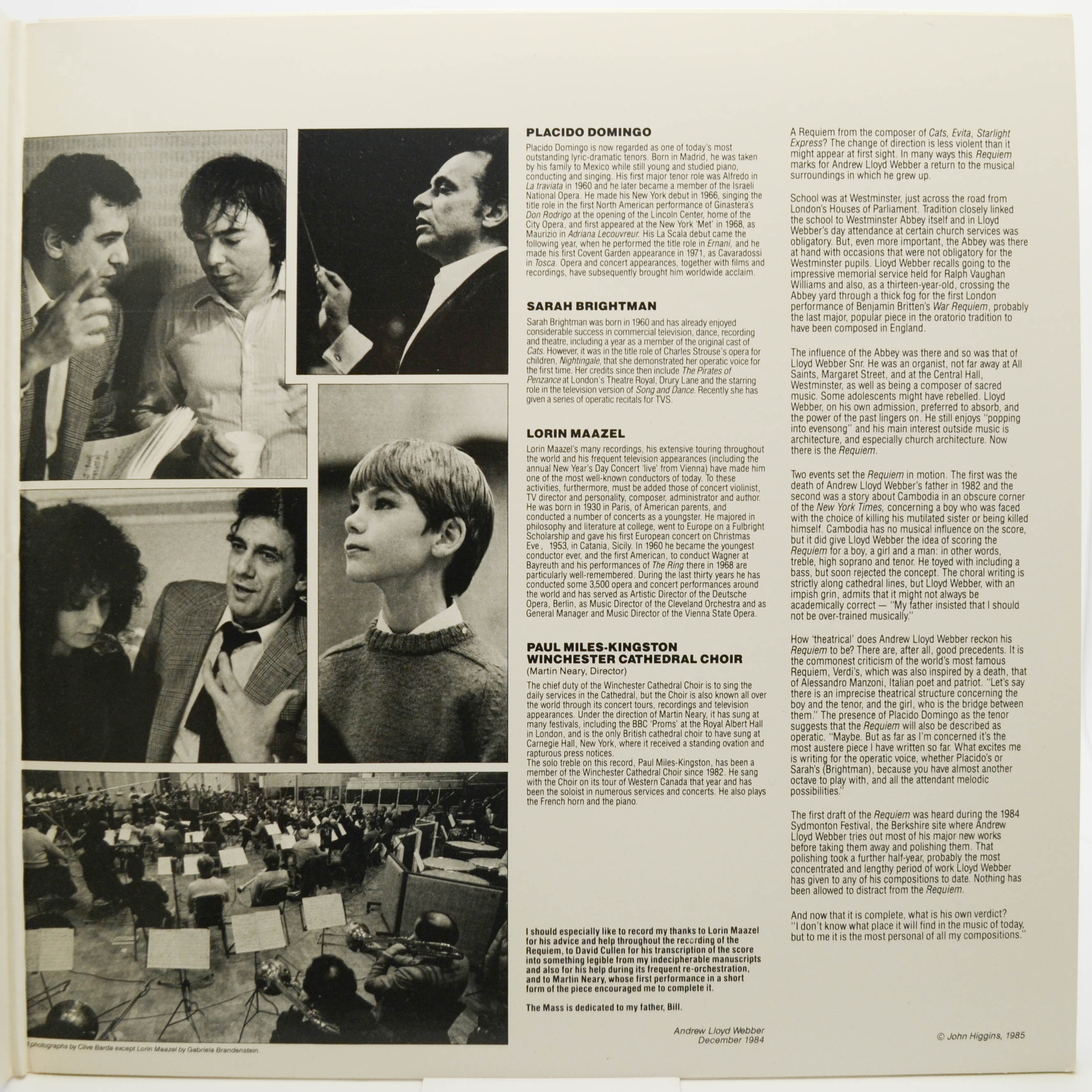 Andrew Lloyd Webber - Placido Domingo, Sarah Brightman, Lorin Maazel — Requiem, 1985