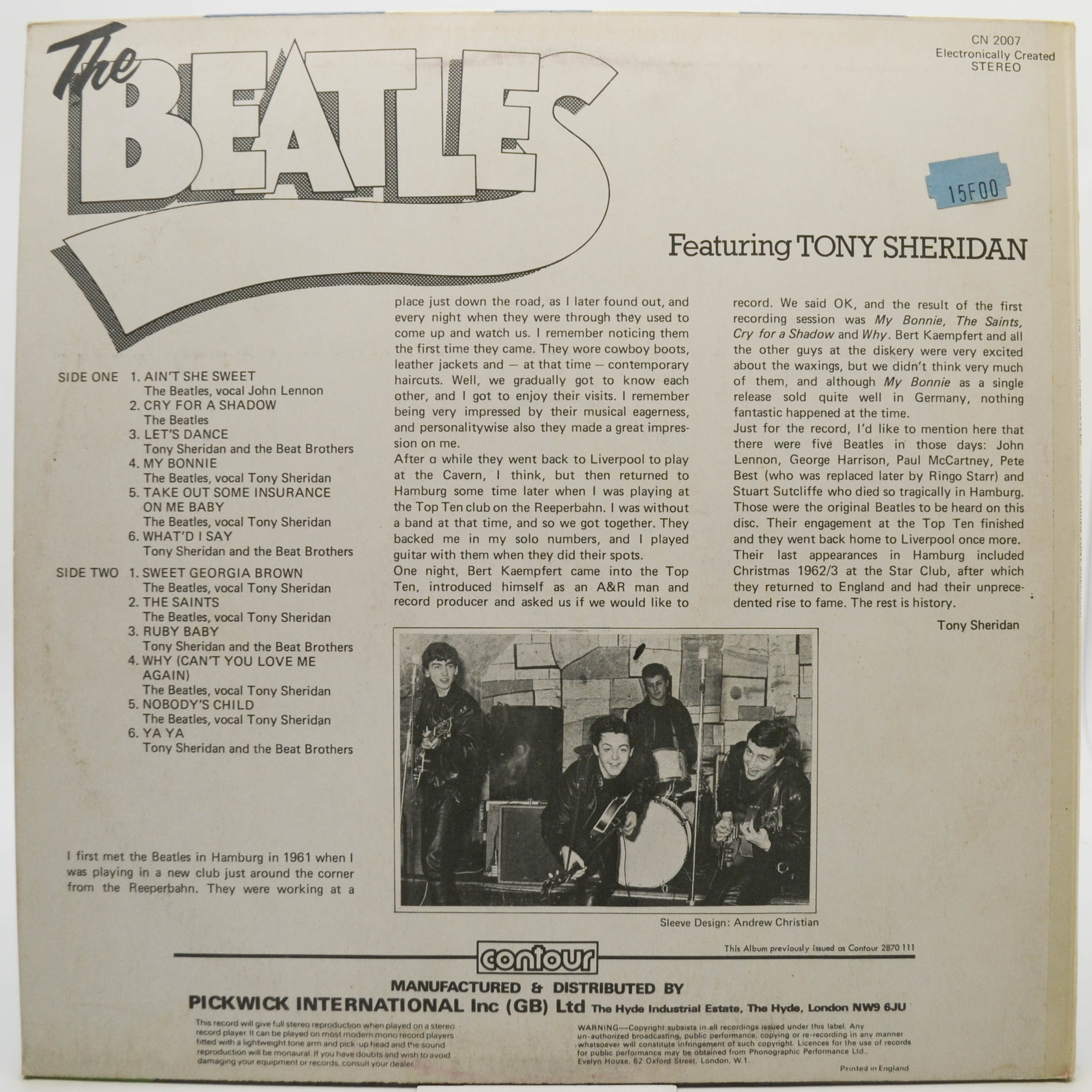 The Beatles Featuring Tony Sheridan — The Beatles Featuring Tony Sheridan (UK), 1964