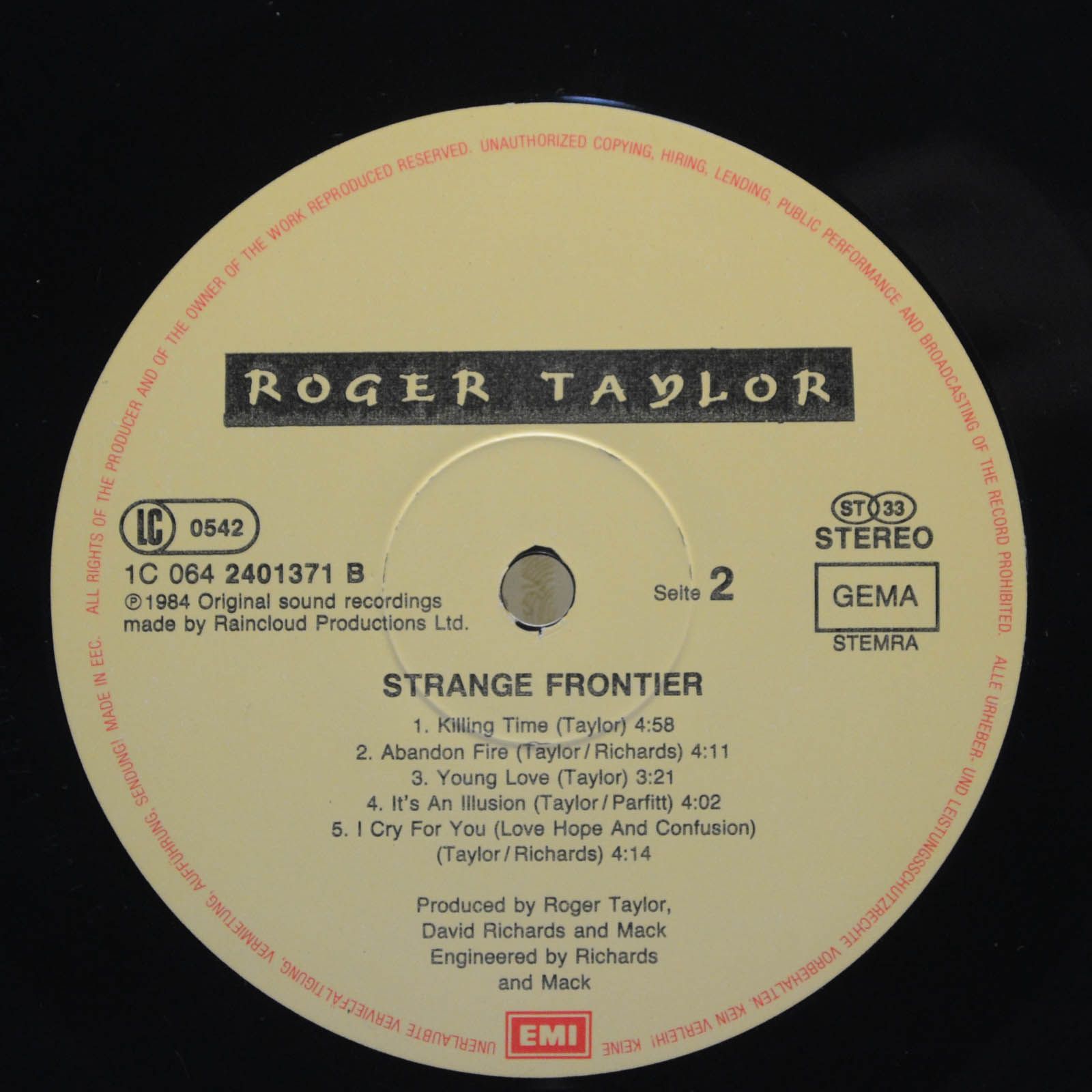 Roger Taylor — Strange Frontier, 1984