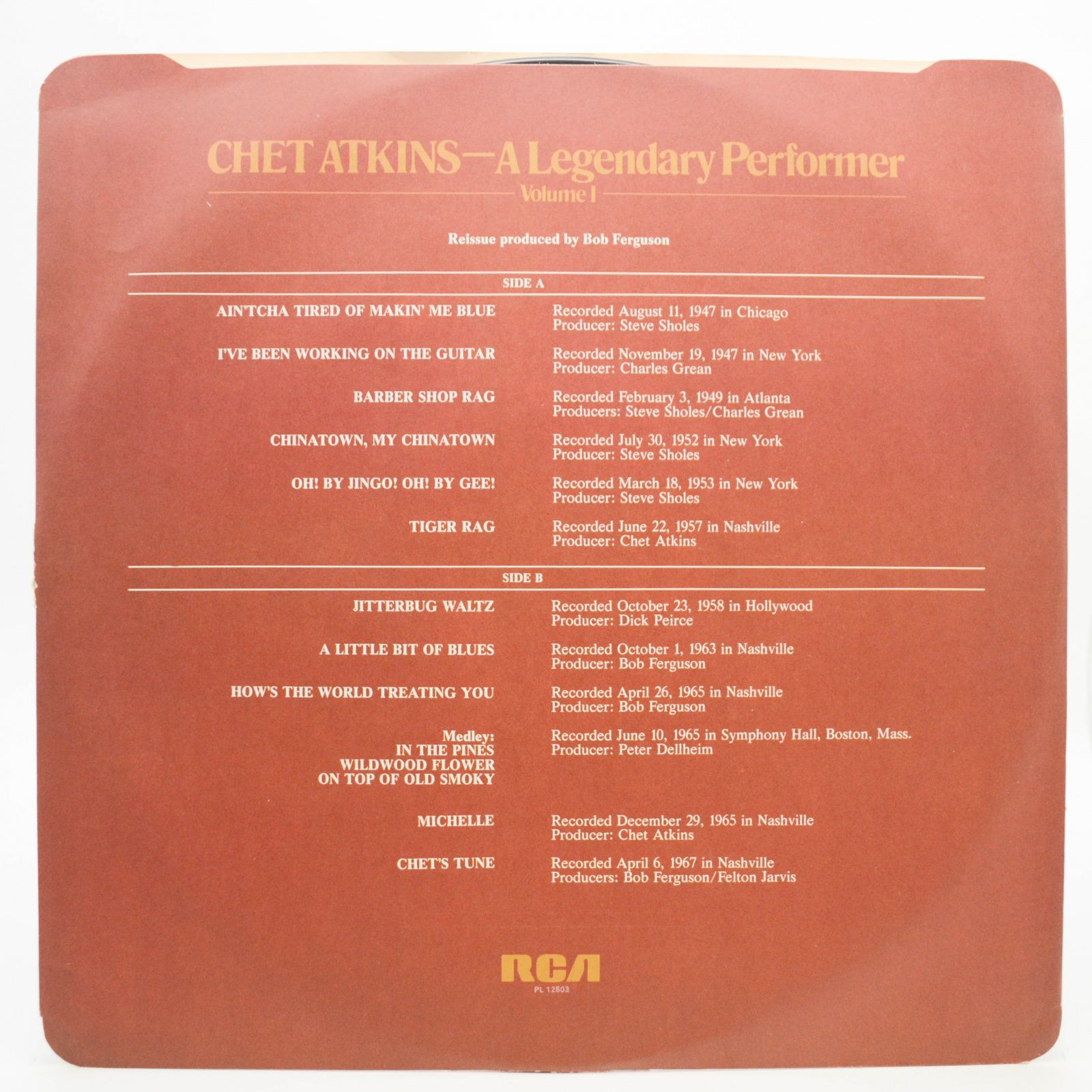 Chet Atkins — A Legendary Performer Volume 1 (UK, booklet), 1977