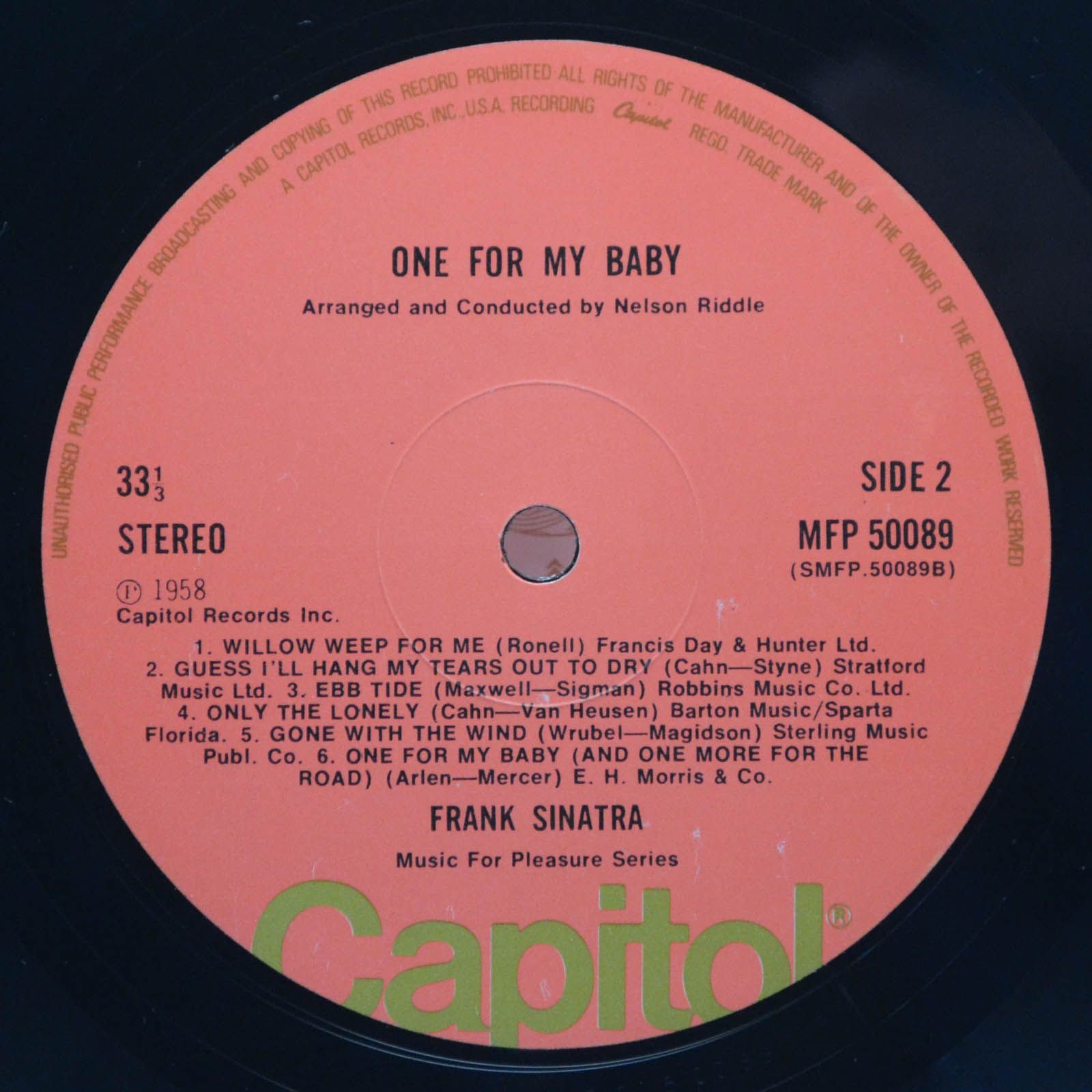 Frank Sinatra — One For My Baby (UK), 1958