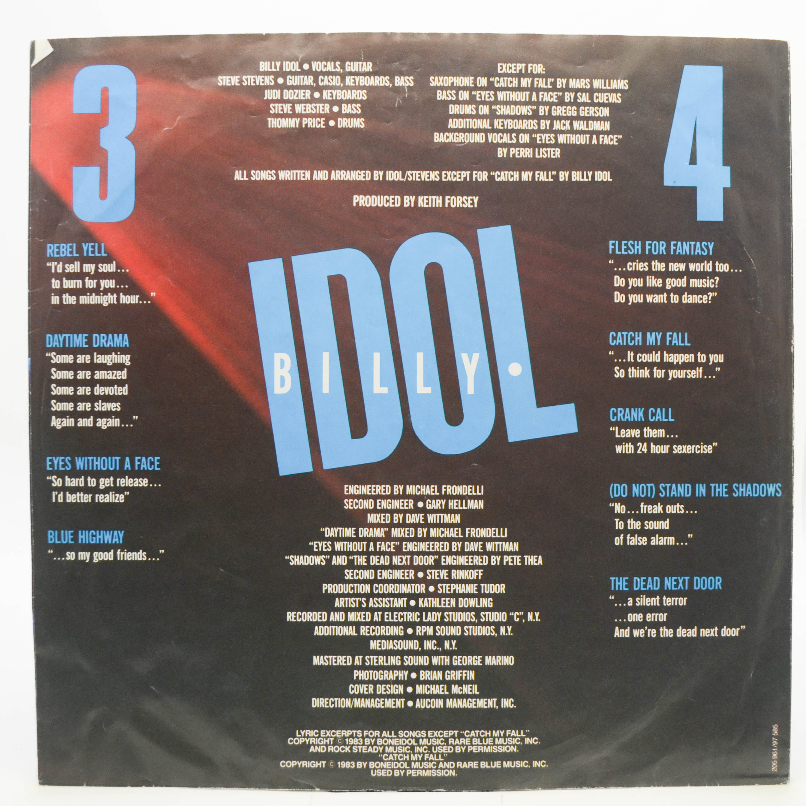 Billy Idol — Rebel Yell, 1983