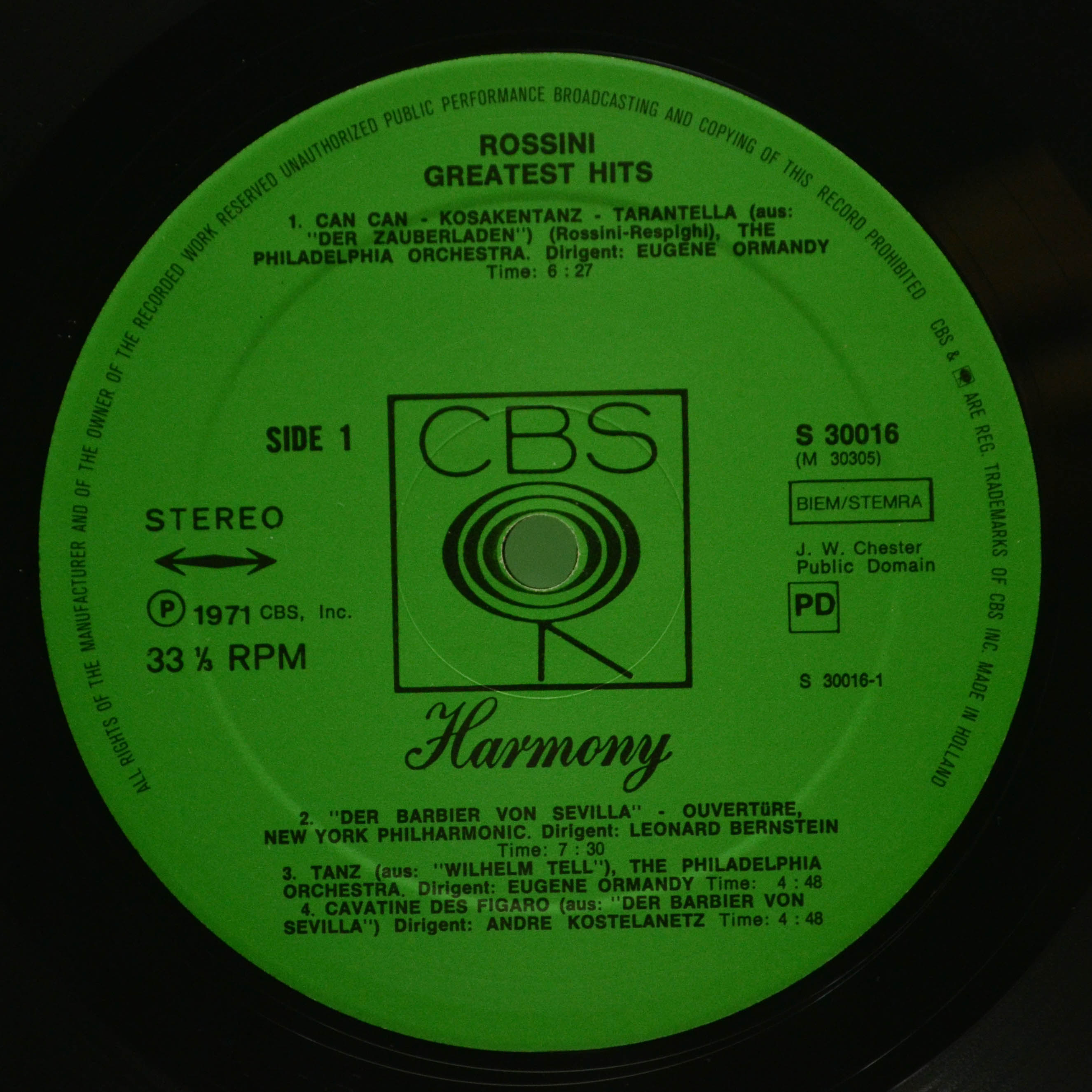Rossini — Rossini's Greatest Hits, 1971