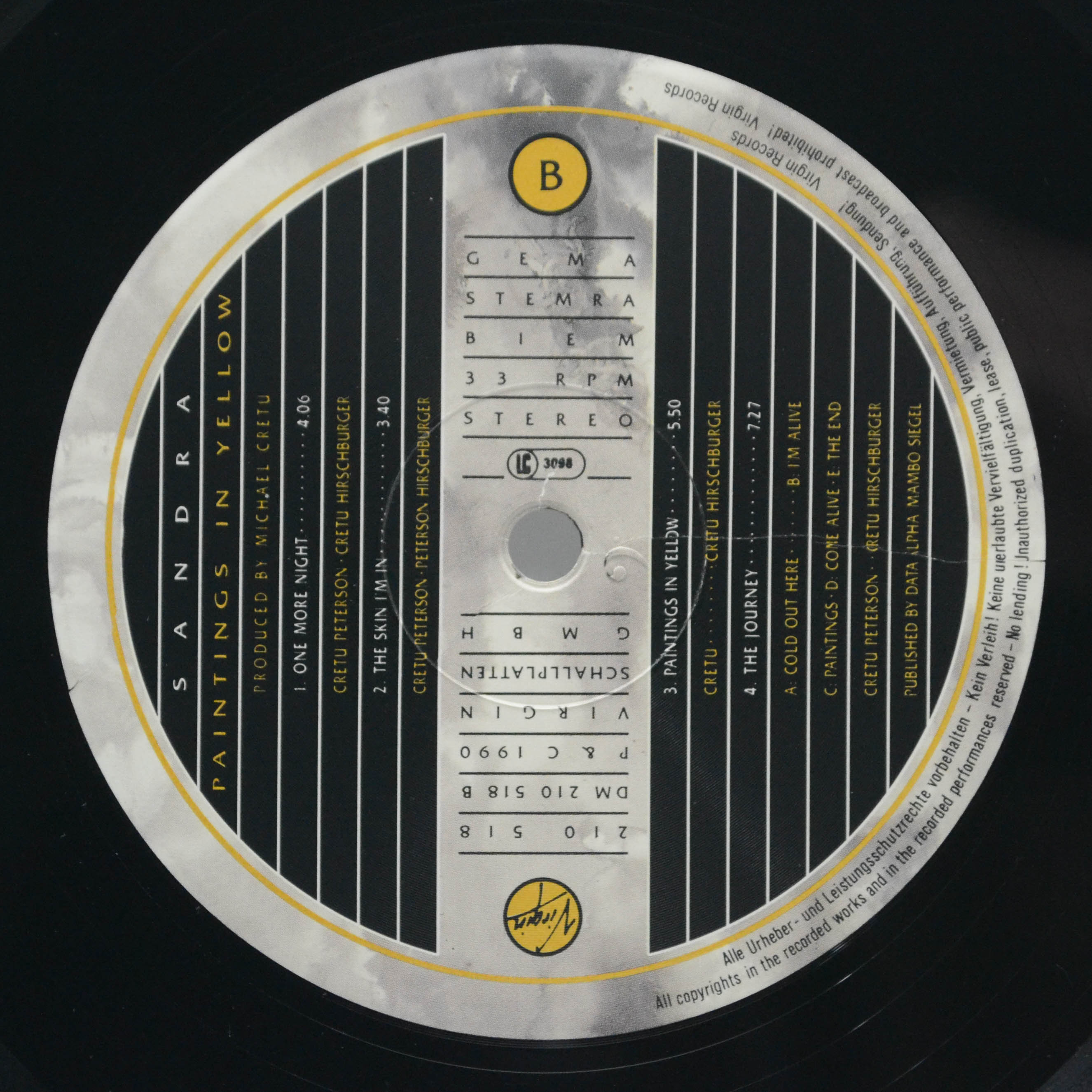 Sandra — Paintings In Yellow, 1990