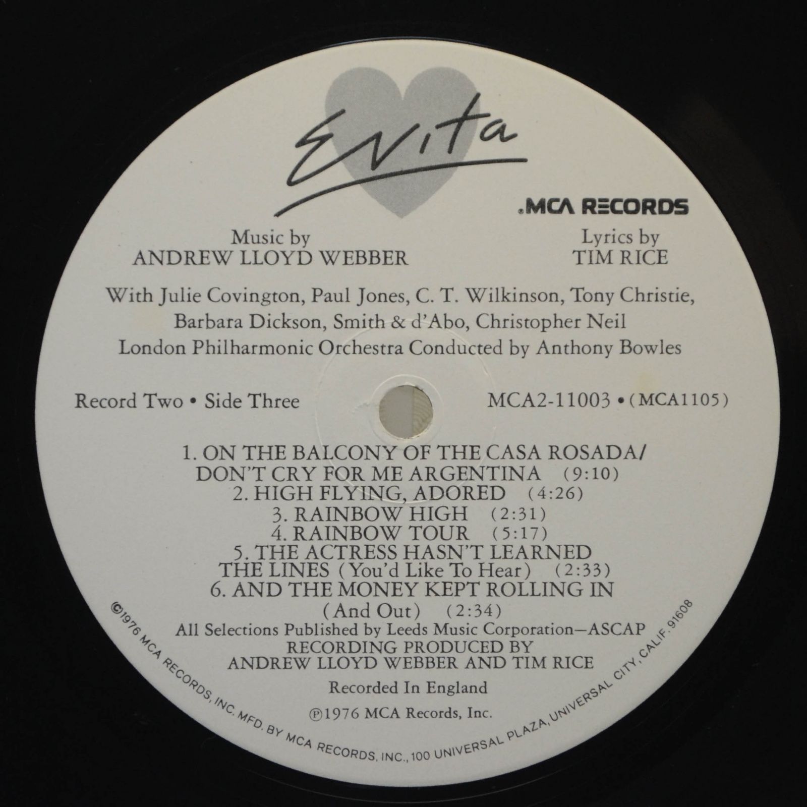 Andrew Lloyd Webber And Tim Rice — Evita, 1979