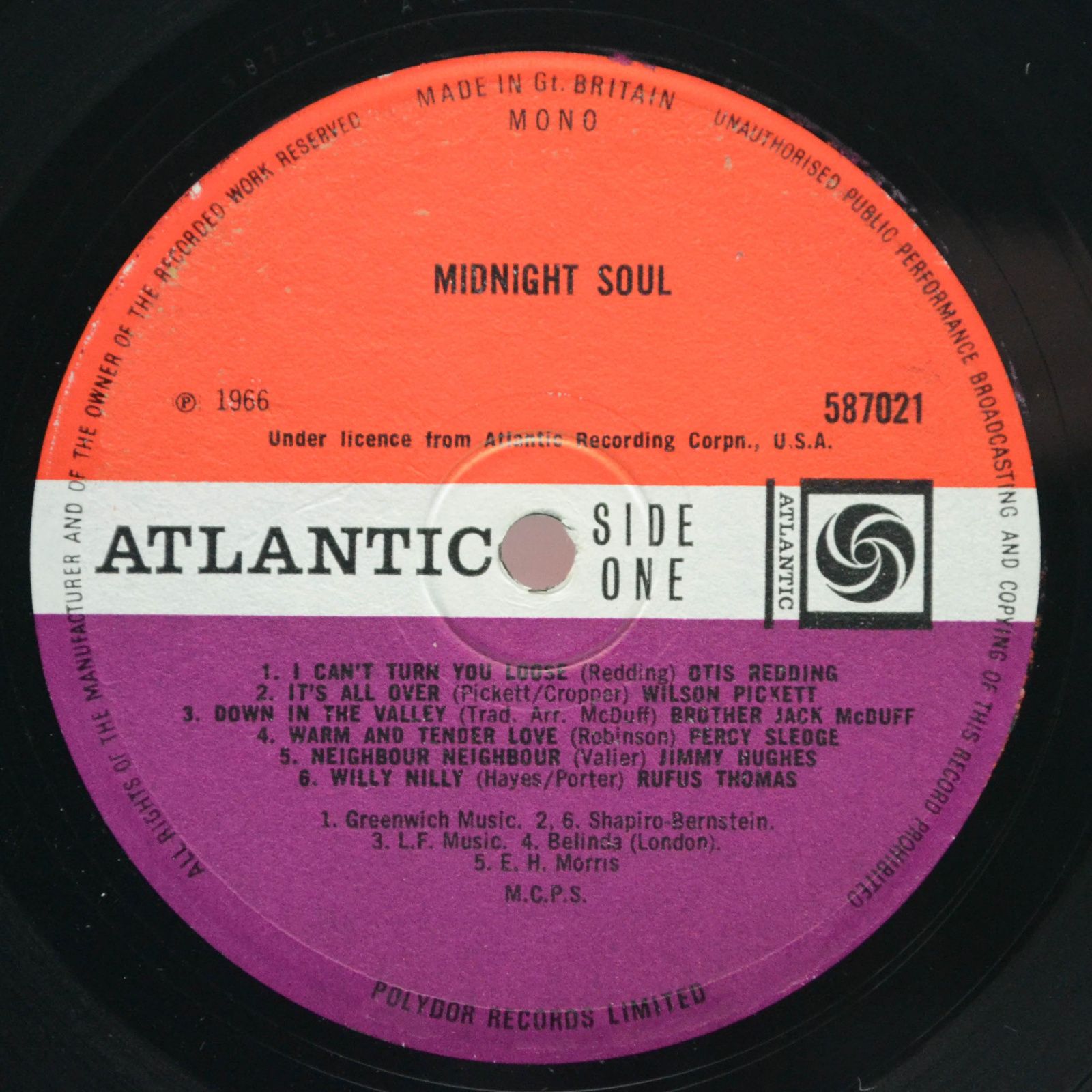 Various — Midnight Soul (UK), 1966
