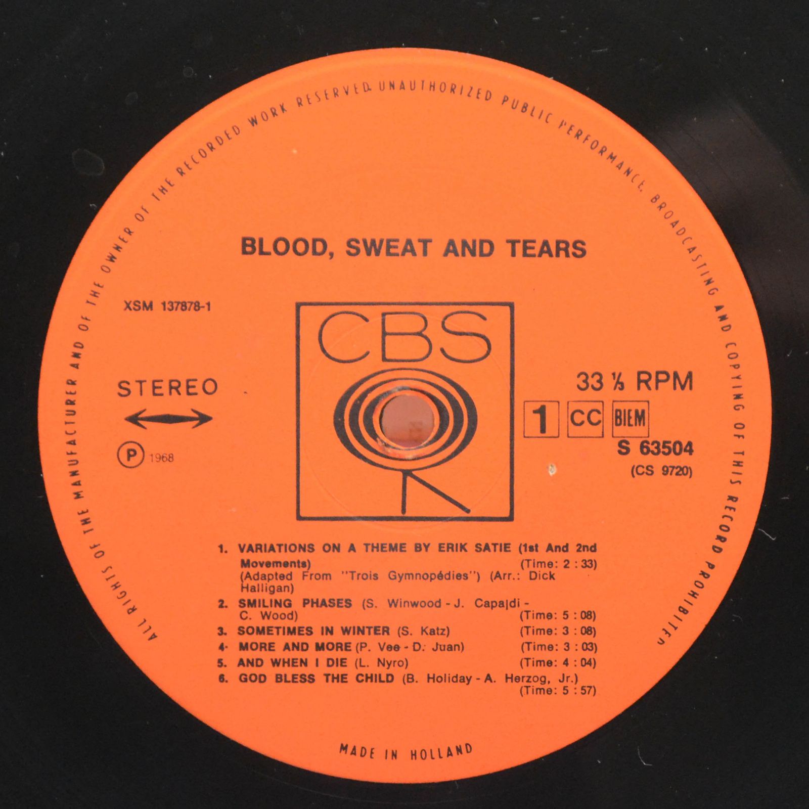 Blood, Sweat And Tears — Blood, Sweat And Tears, 1969