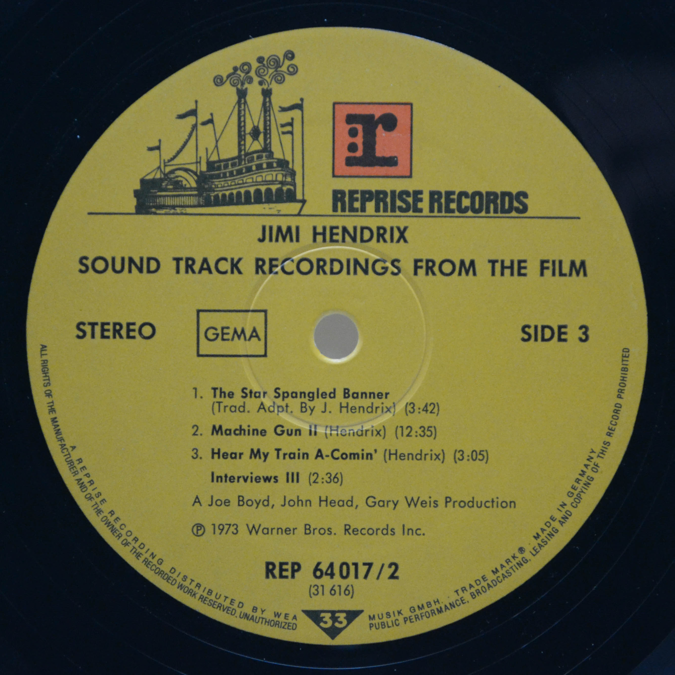 Jimi Hendrix — Sound Track Recordings From The Film "Jimi Hendrix" (2LP), 1973