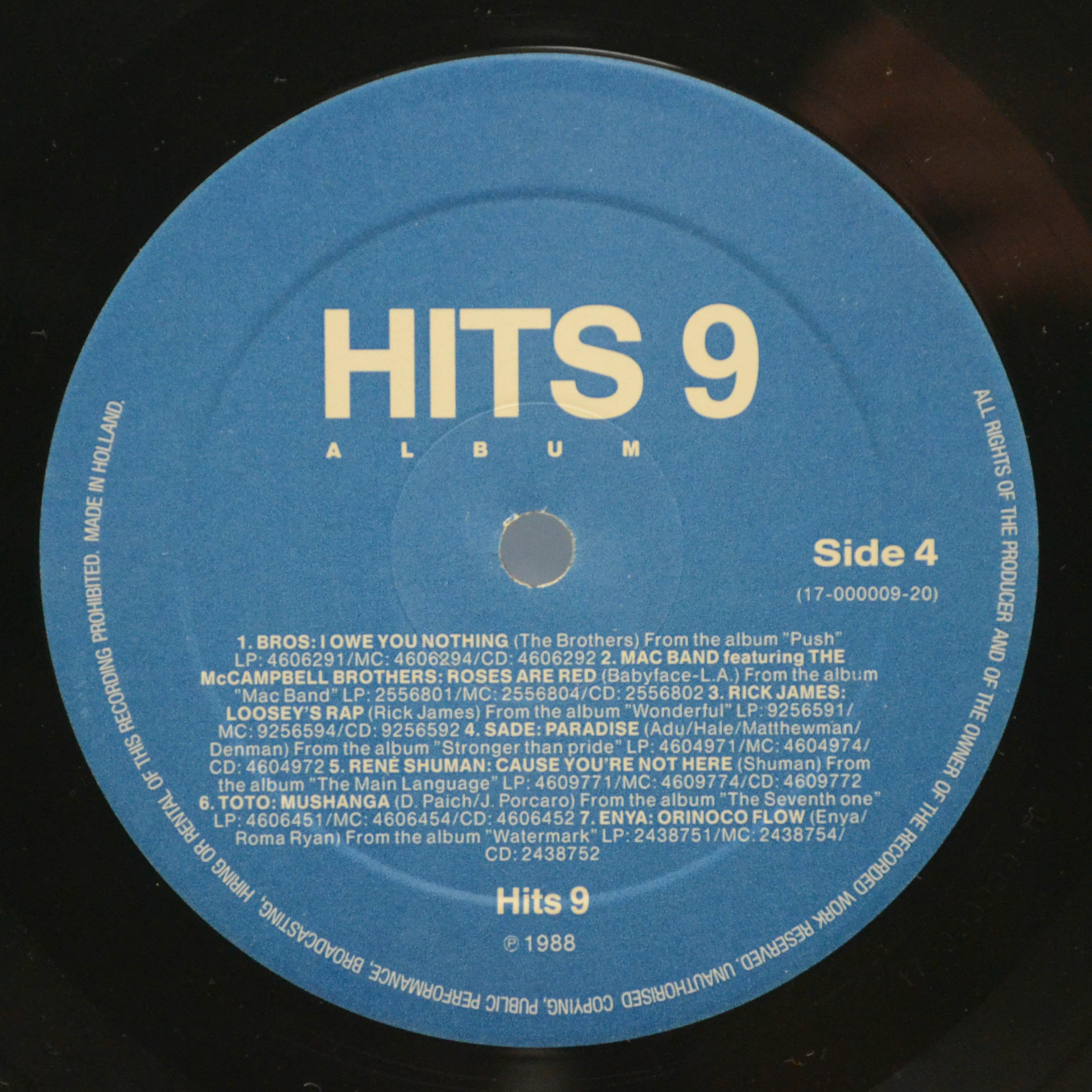 Various — Hits Album 9 (2LP), 1988
