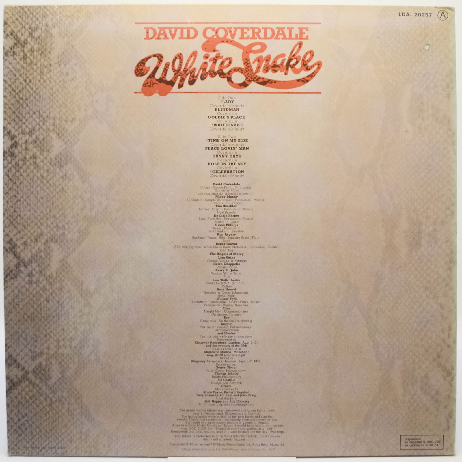 David Coverdale — Whitesnake, 1977