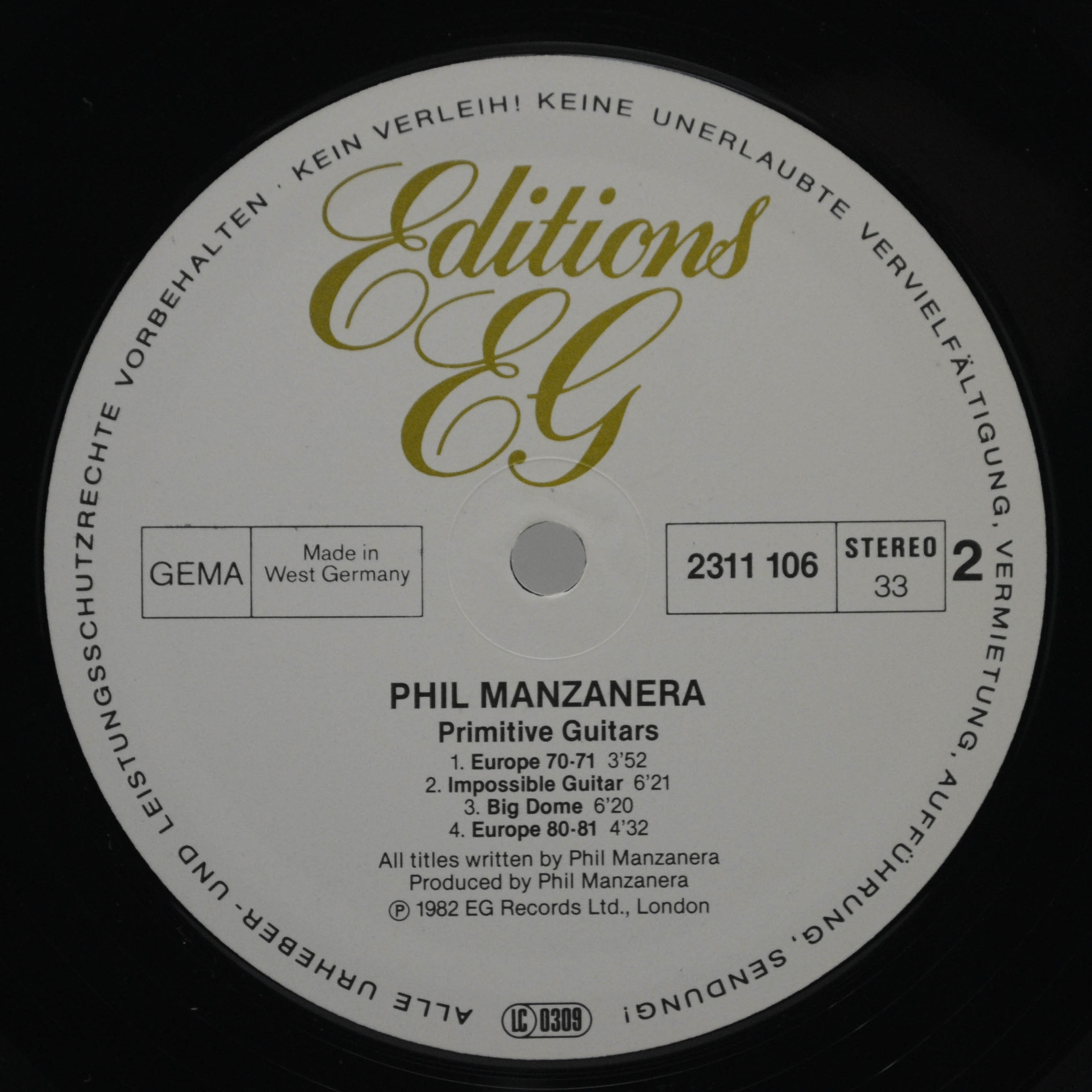 Phil Manzanera — Primitive Guitars, 1982