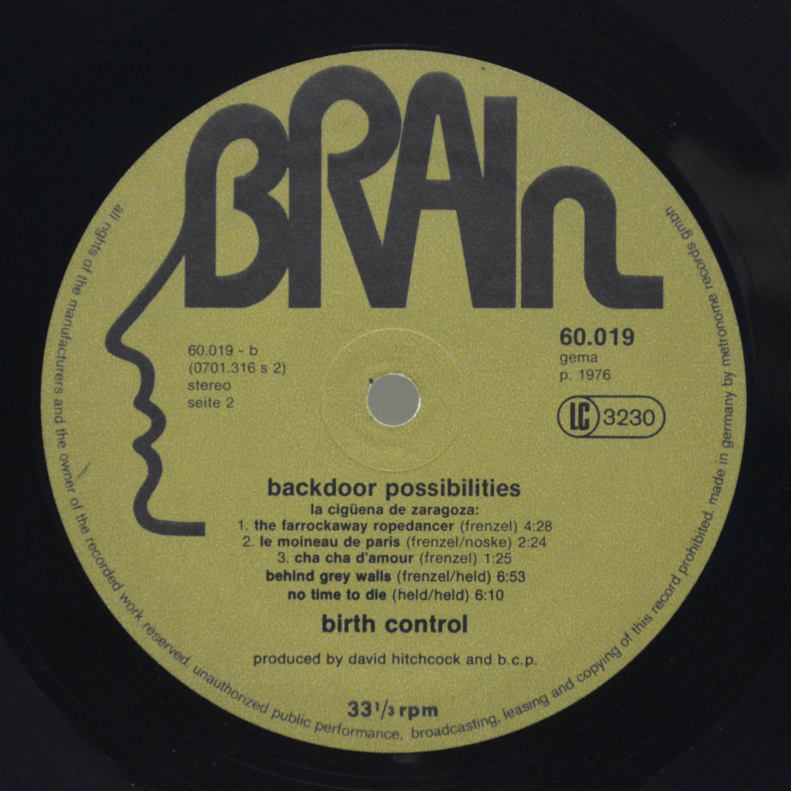 Виниловая пластинка Birth Control — Backdoor Possibilities, 1976