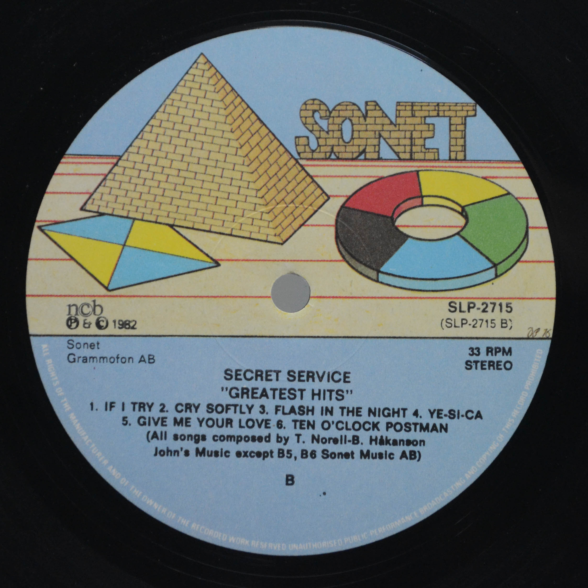 Виниловая пластинка Secret Service — Greatest Hits (1-st, Sweden), 1982