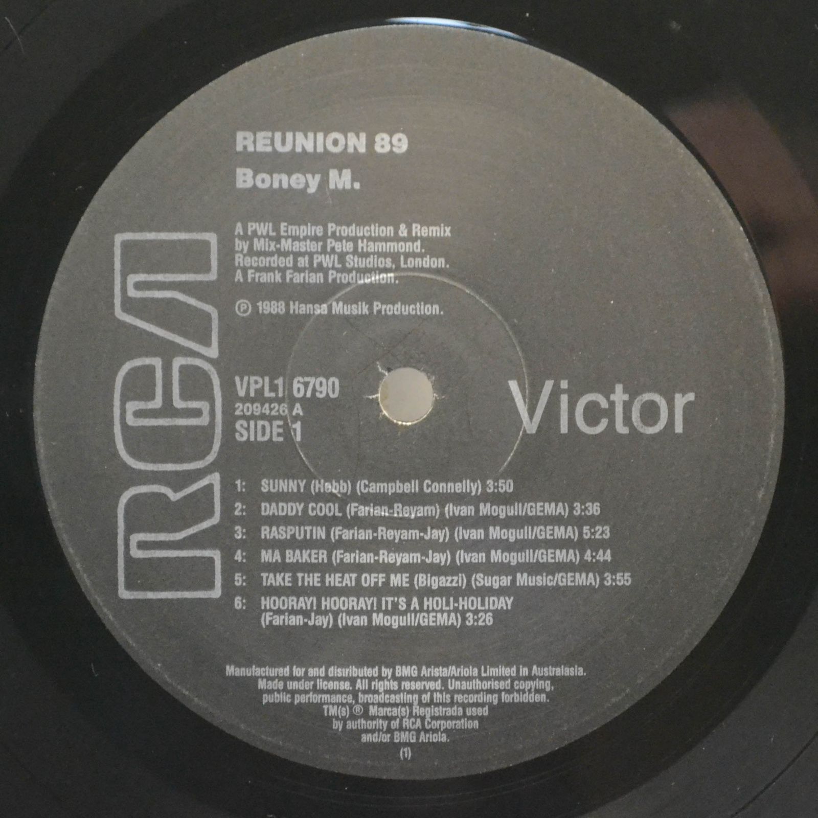Boney M. Reunion '89 — Greatest Hits Of All Times - Remix '89, 1988