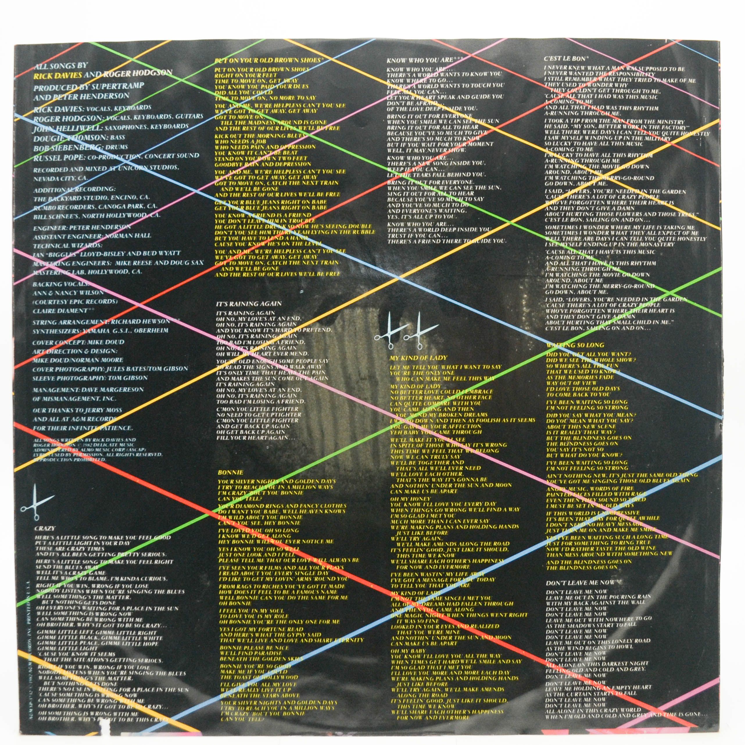 Supertramp — "...Famous Last Words..." (USA), 1982