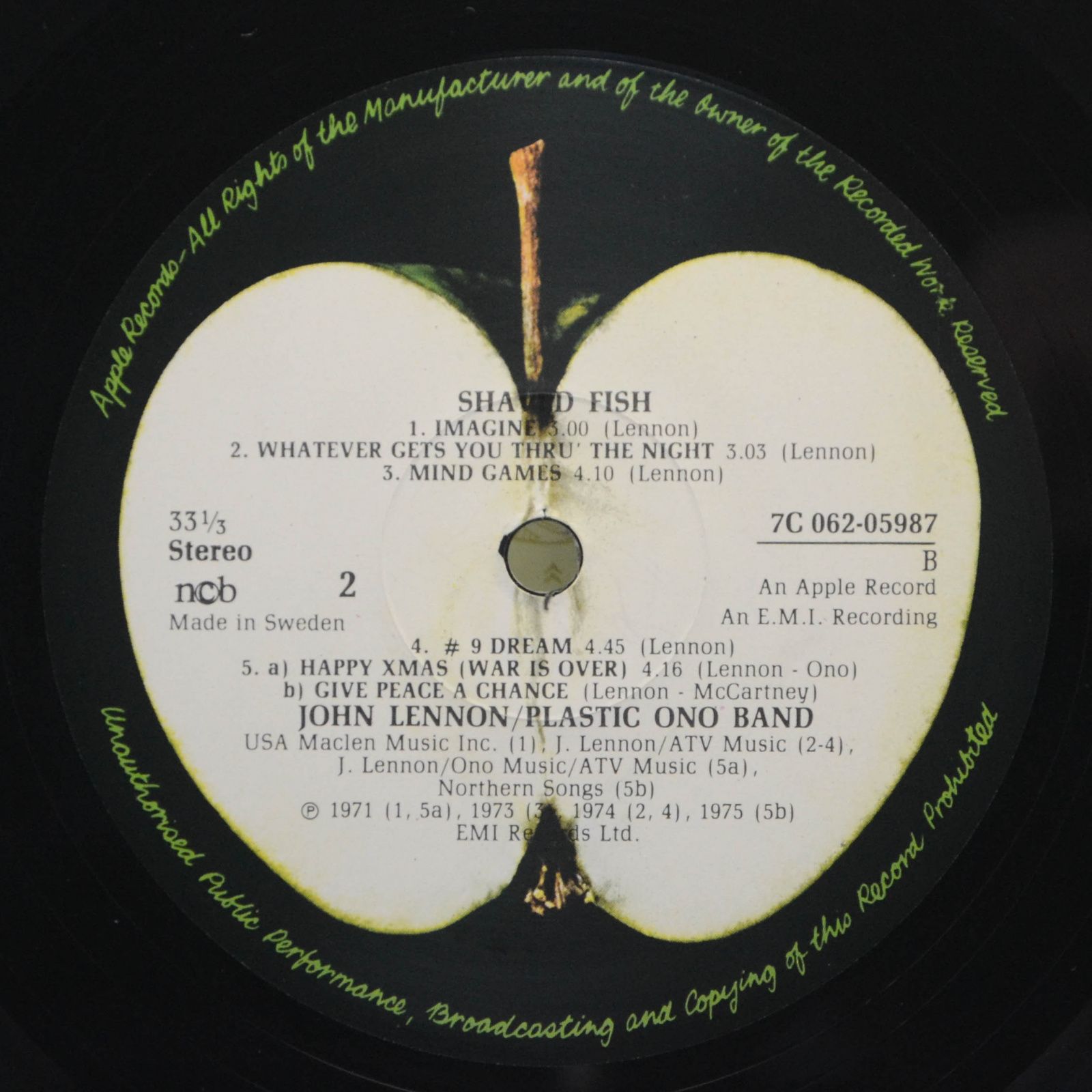 Lennon, Plastic Ono Band — Shaved Fish, 1975