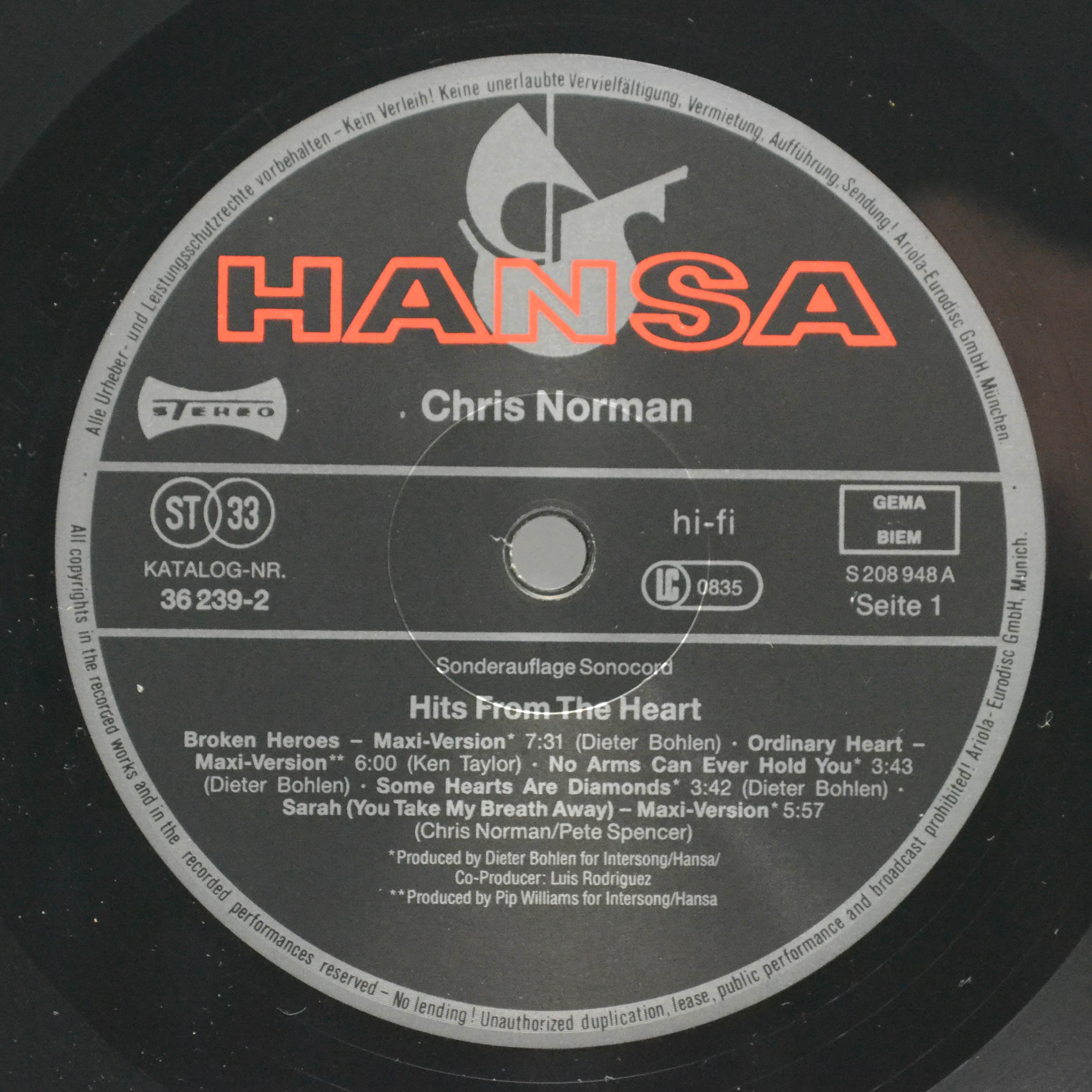 Chris Norman — Hits From The Heart, 1988