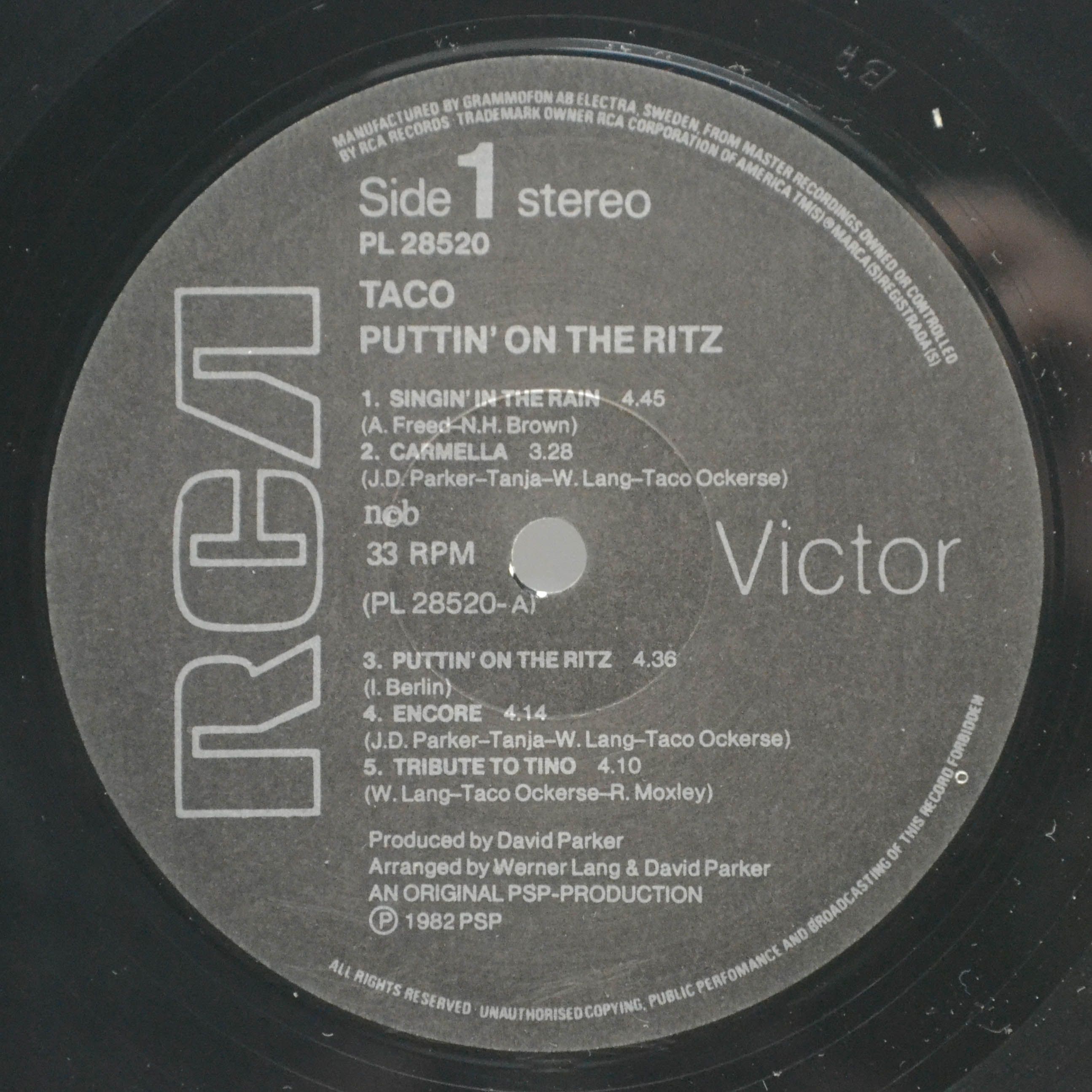 Taco — Puttin' On The Ritz!, 1982