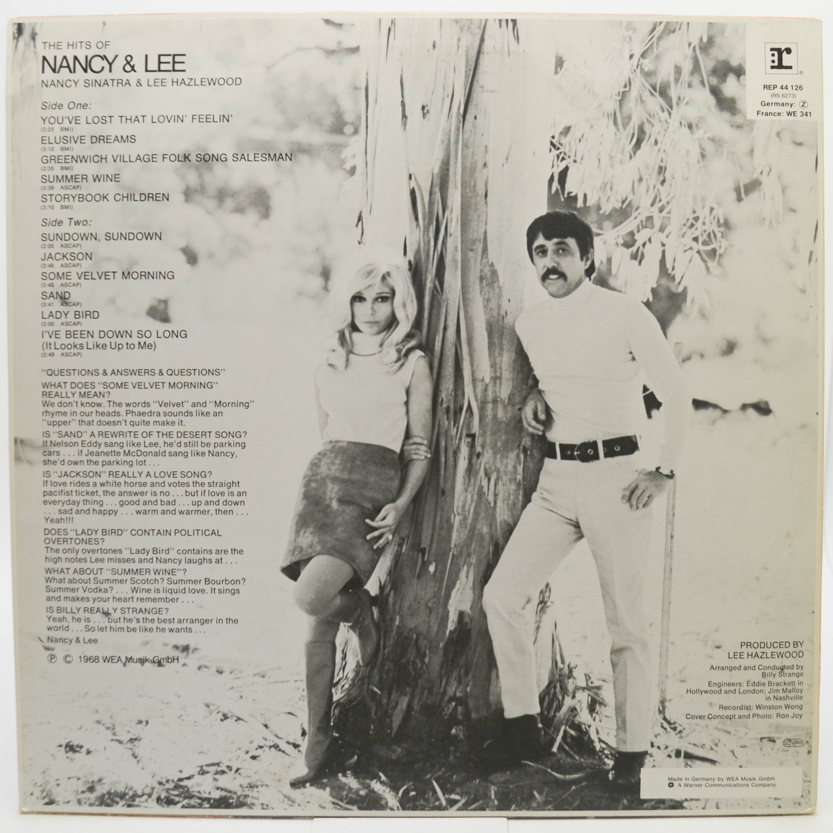 Виниловая пластинка Nancy Sinatra & Lee Hazlewood — Nancy & Lee, 1968