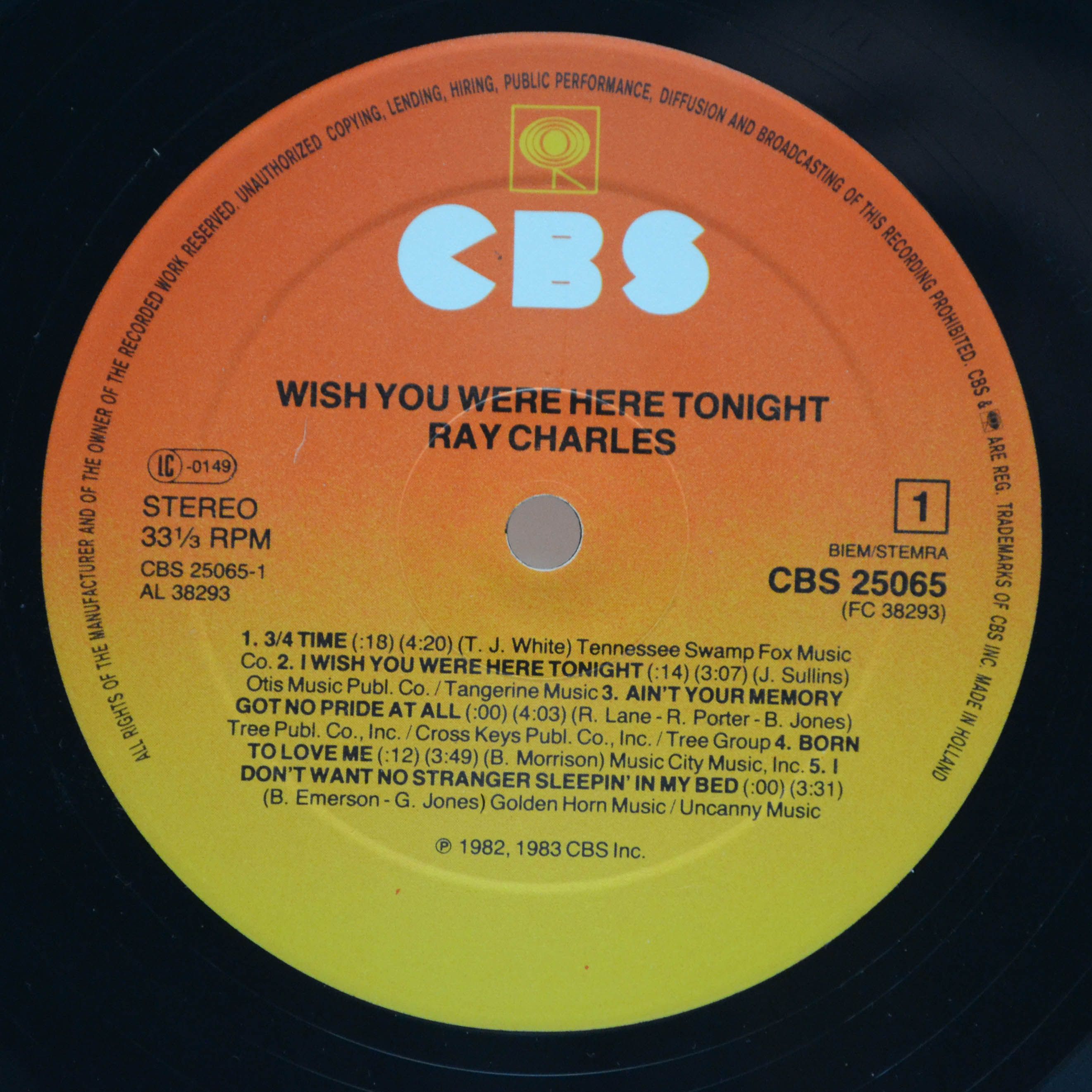 Ray Charles — Wish You Were Here Tonight, 1983