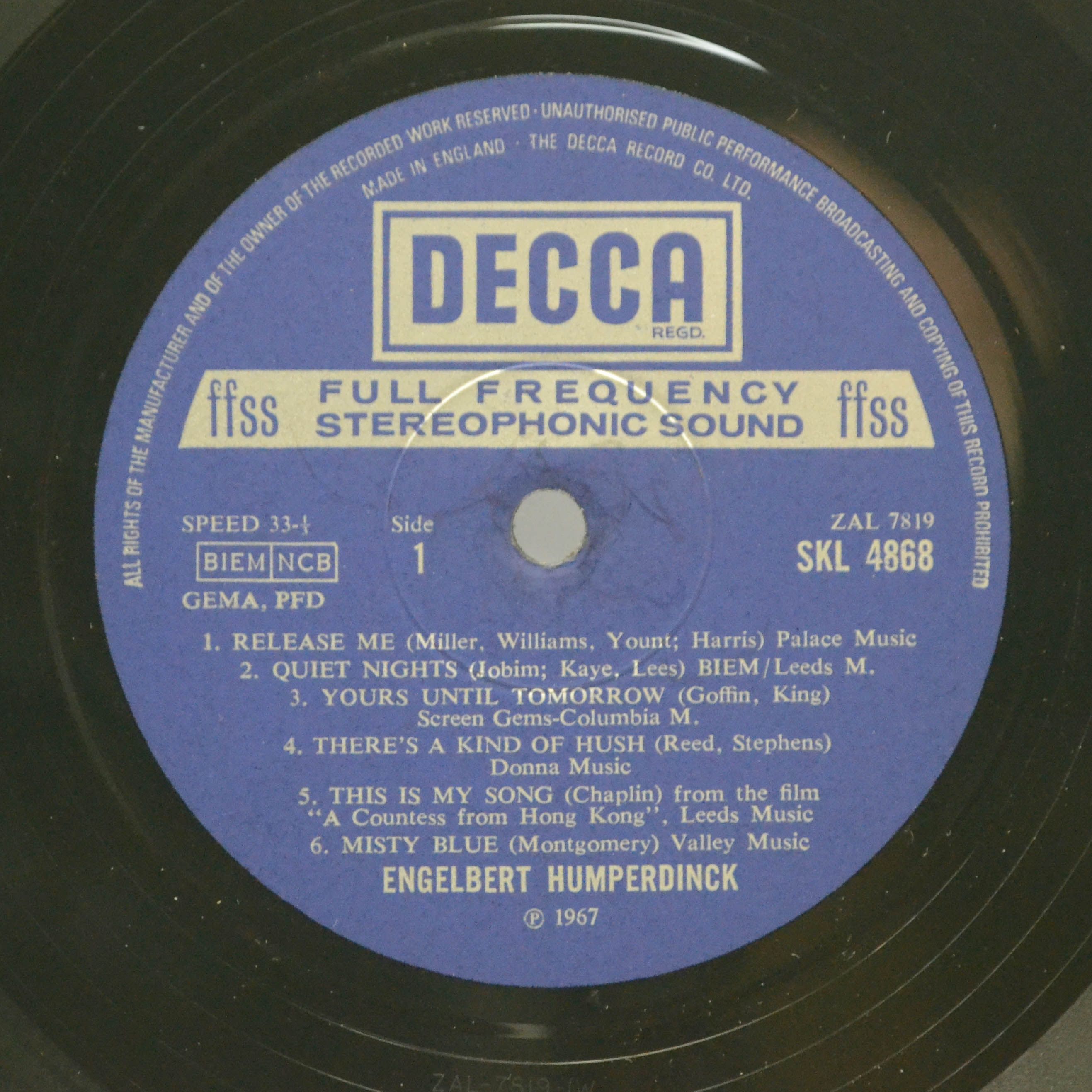 Engelbert Humperdinck — Twelve Great Songs Plus "Release Me", 1967