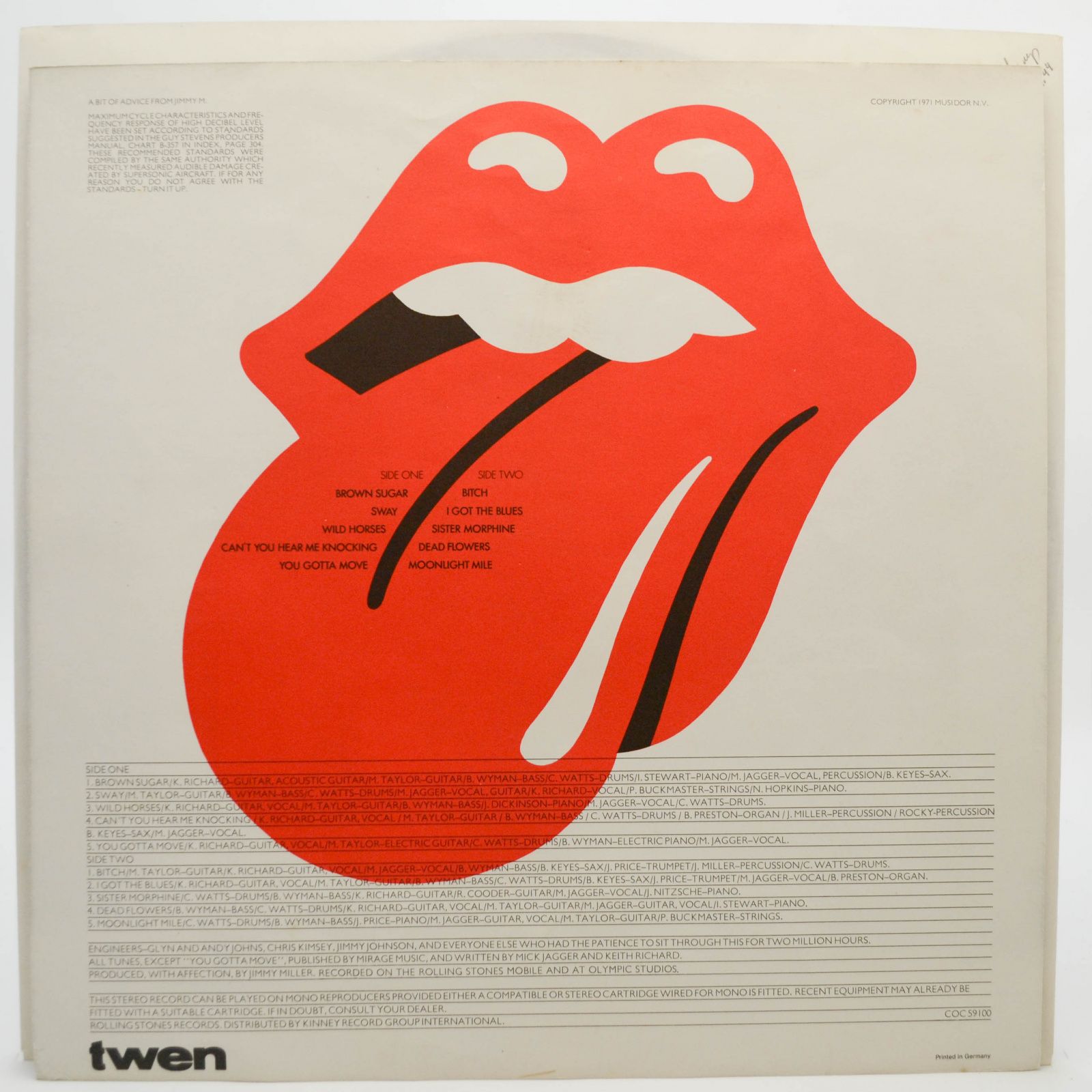 Rolling Stones — Sticky Fingers (Zipper, Misprint), 1971