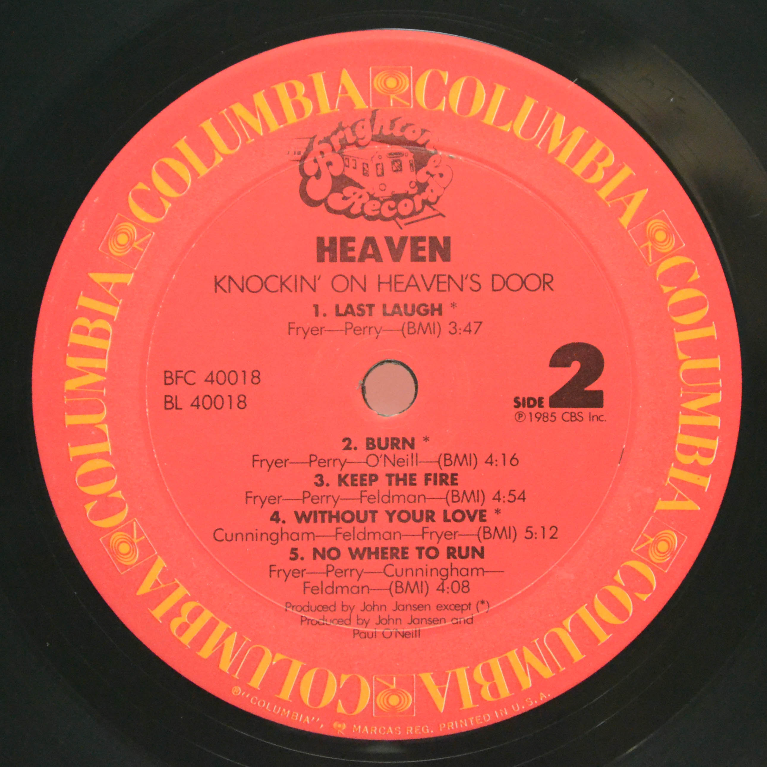 Виниловая пластинка Heaven — Knockin' On Heaven's Door, 1985