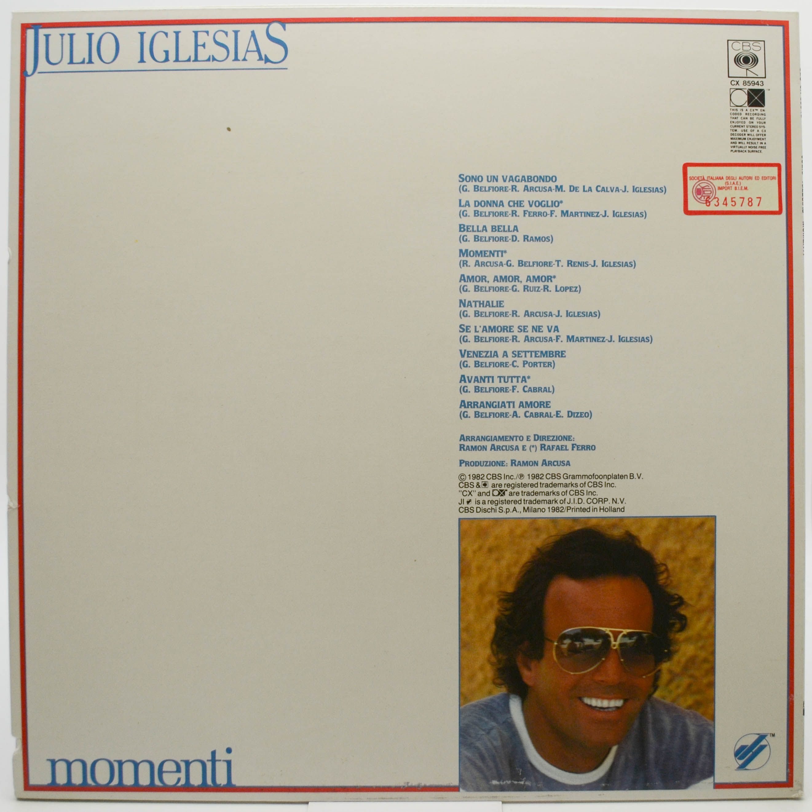 Julio Iglesias — Momenti, 1982