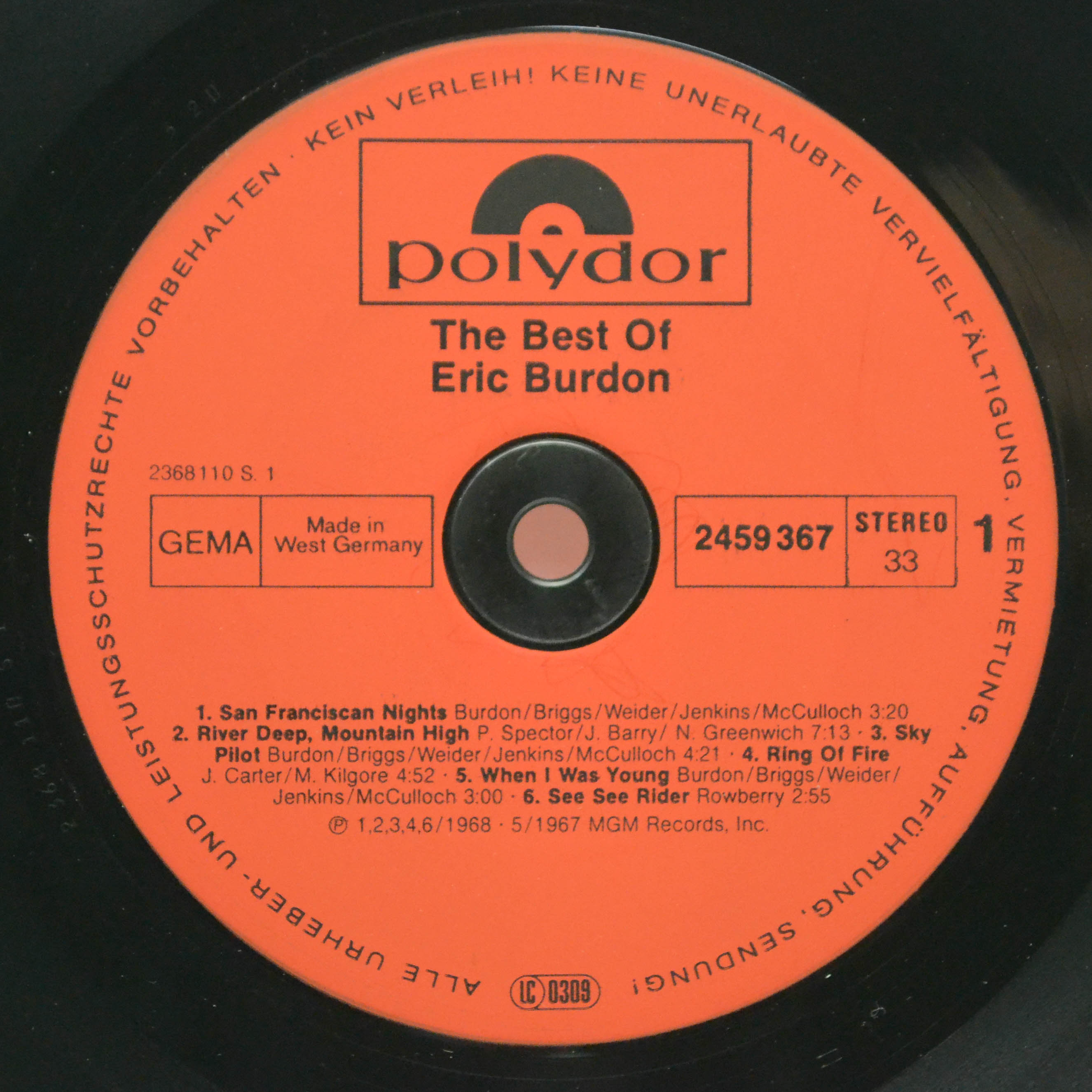 Eric Burdon — The Best Of Eric Burdon, 1968
