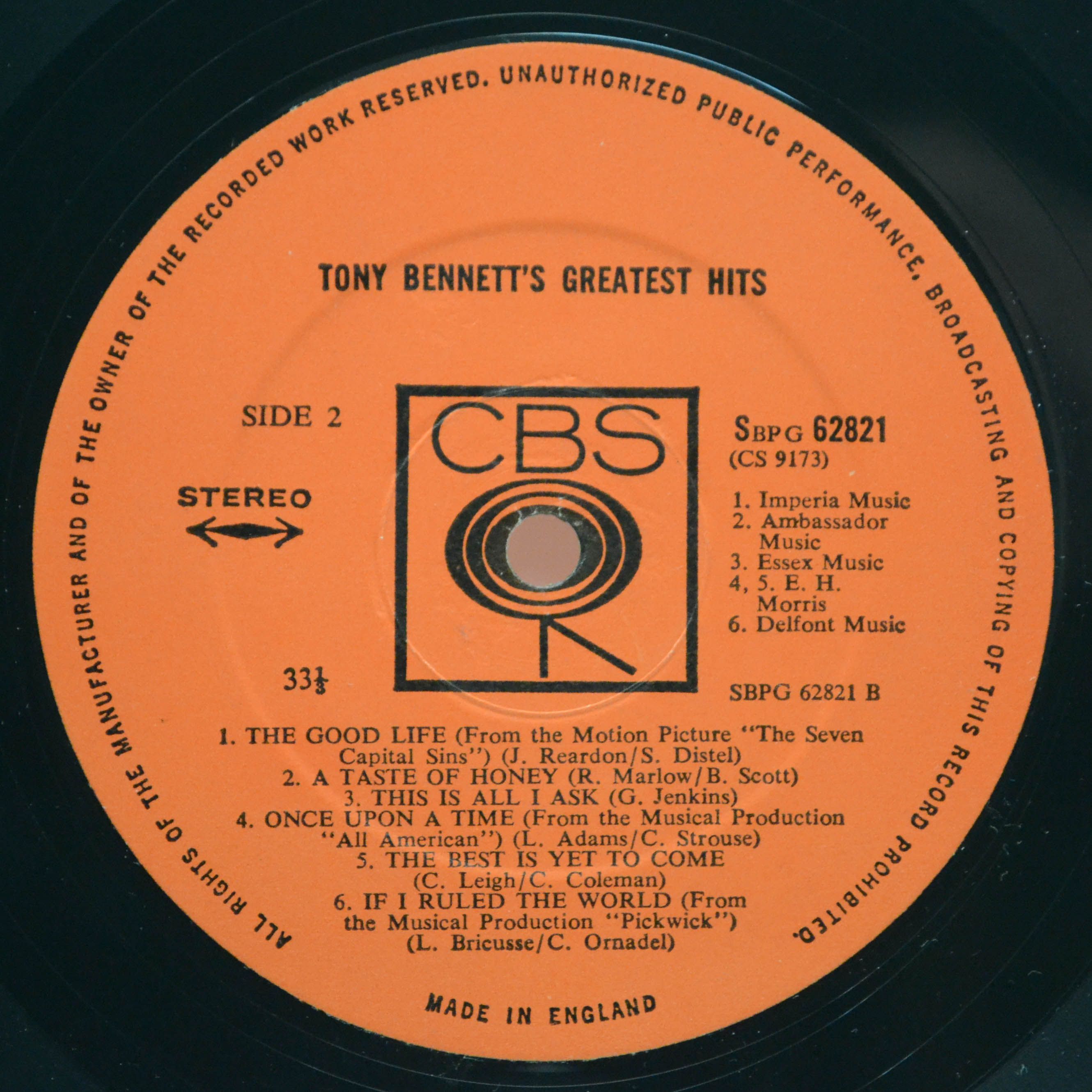 Tony Bennett — Tony's Greatest Hits (UK), 1966