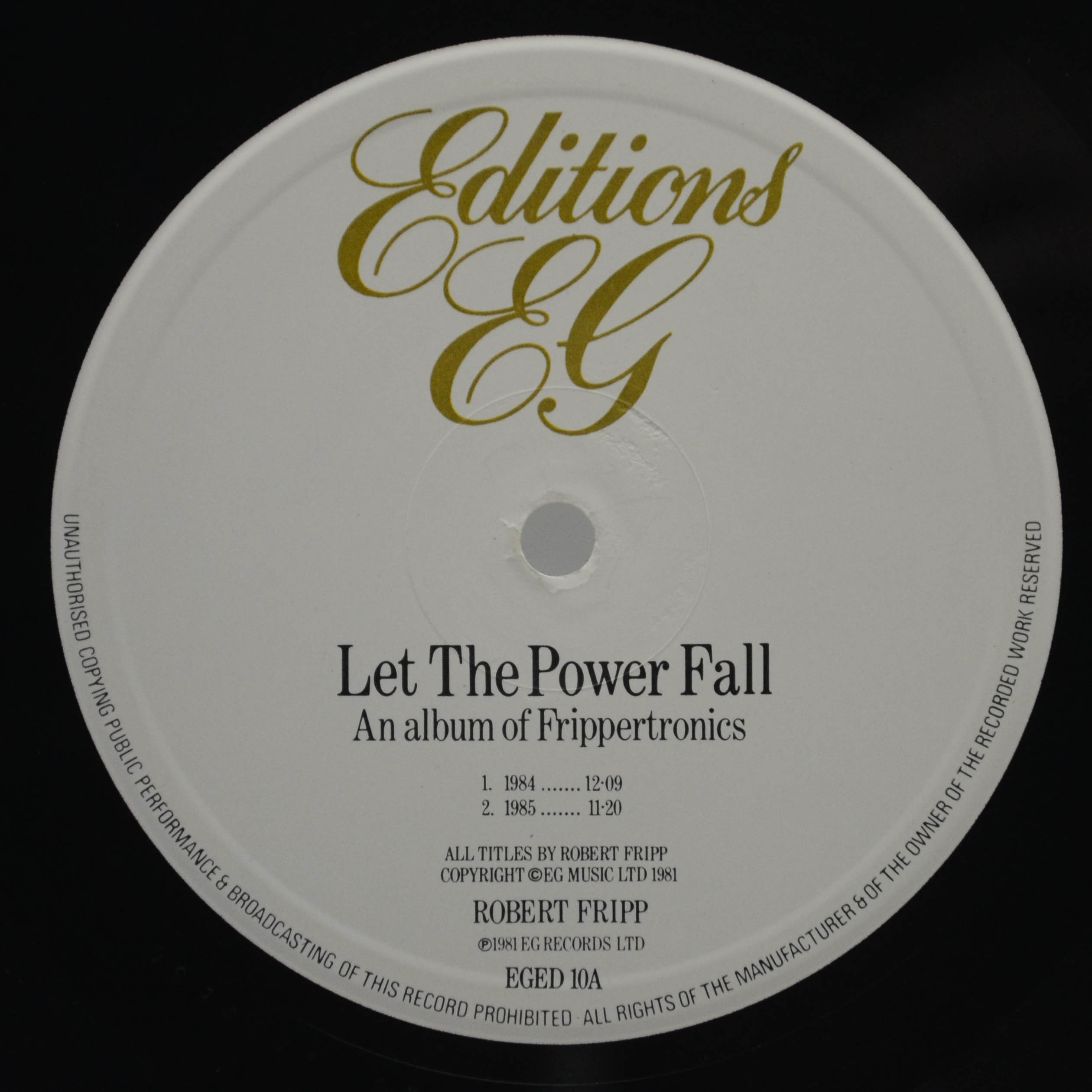 Robert Fripp — Let The Power Fall (1-st, UK), 1981