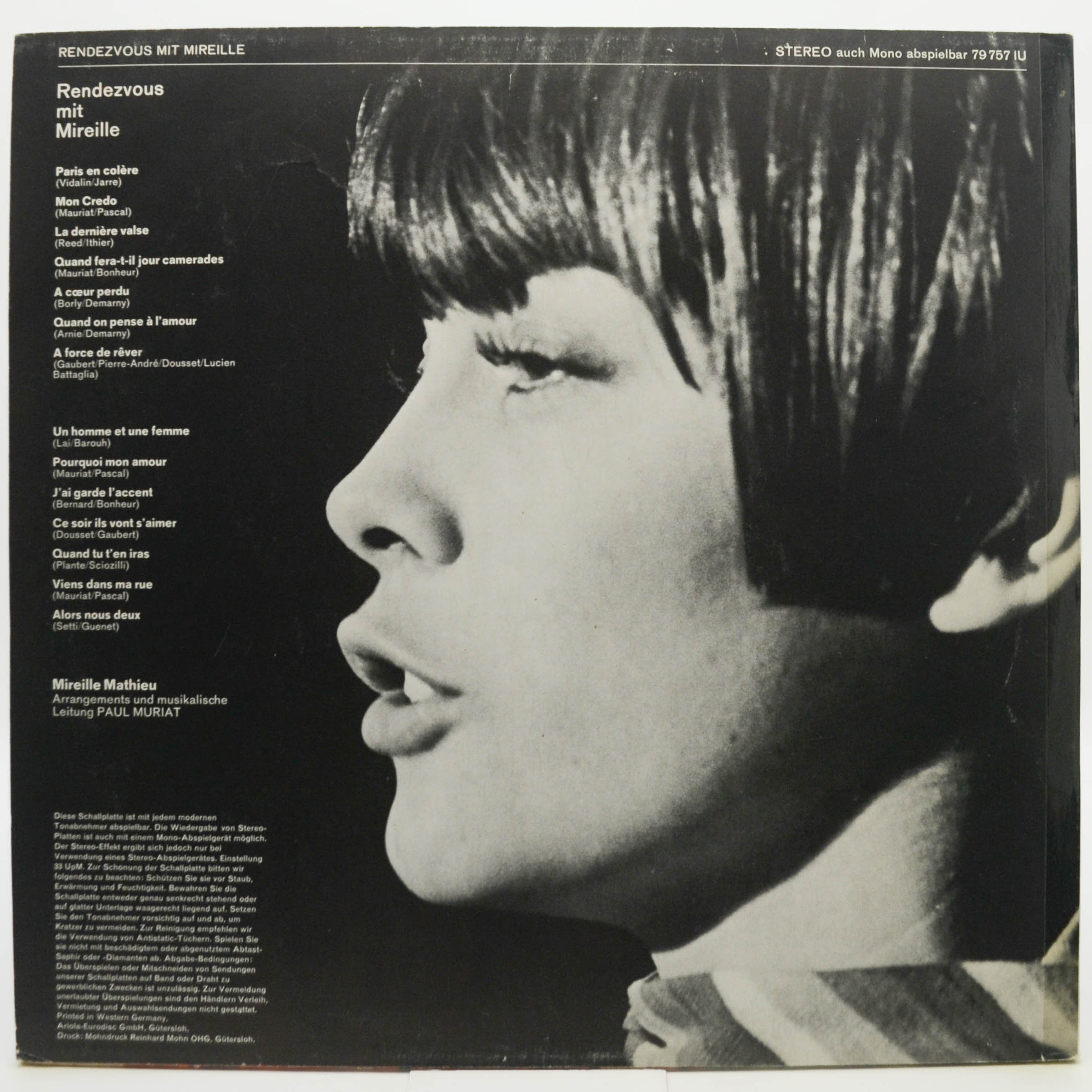 Виниловая пластинка Mireille Mathieu — Rendezvous Mit Mireille, 1969
