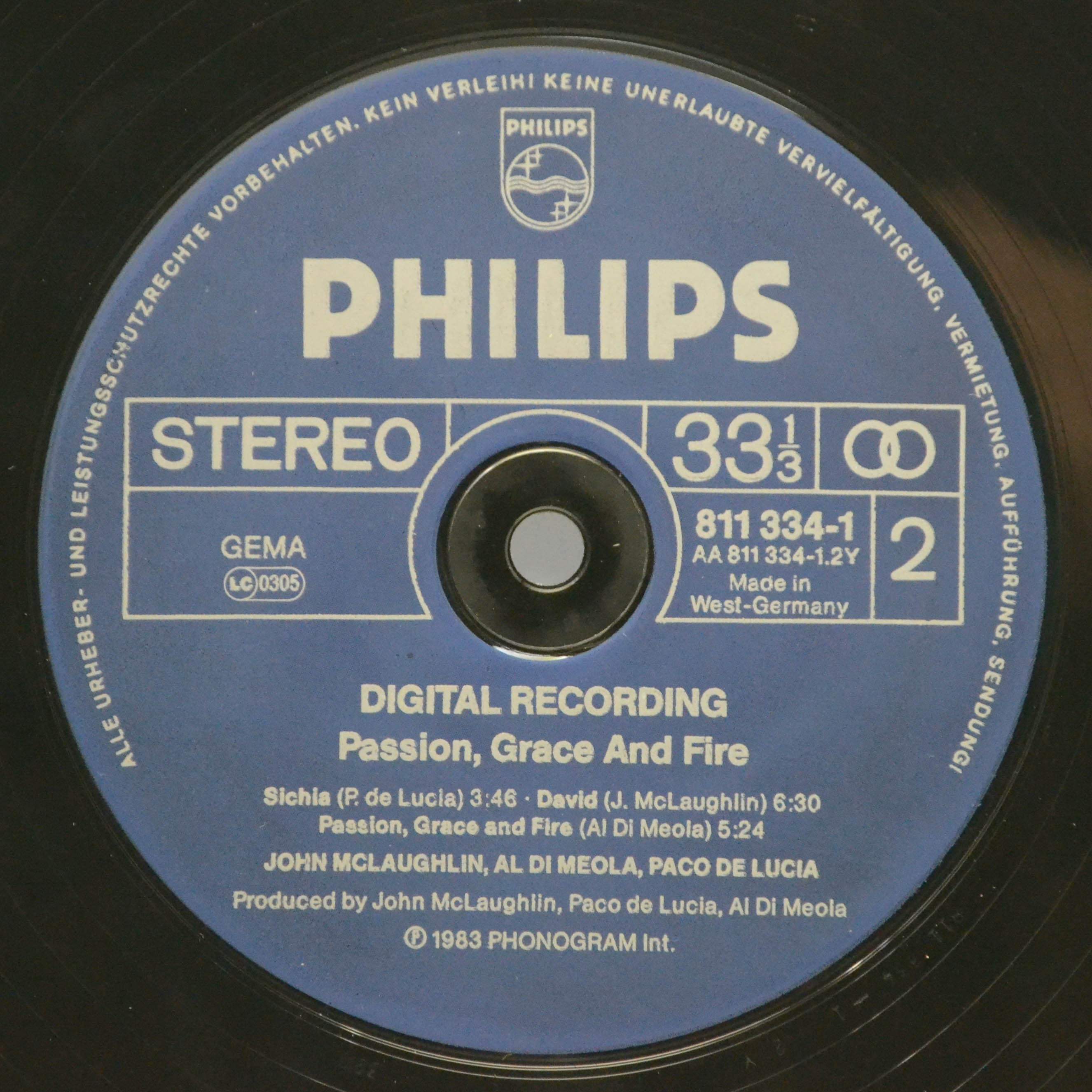 John McLaughlin - Al Di Meola - Paco De Lucía — Passion, Grace & Fire, 1983