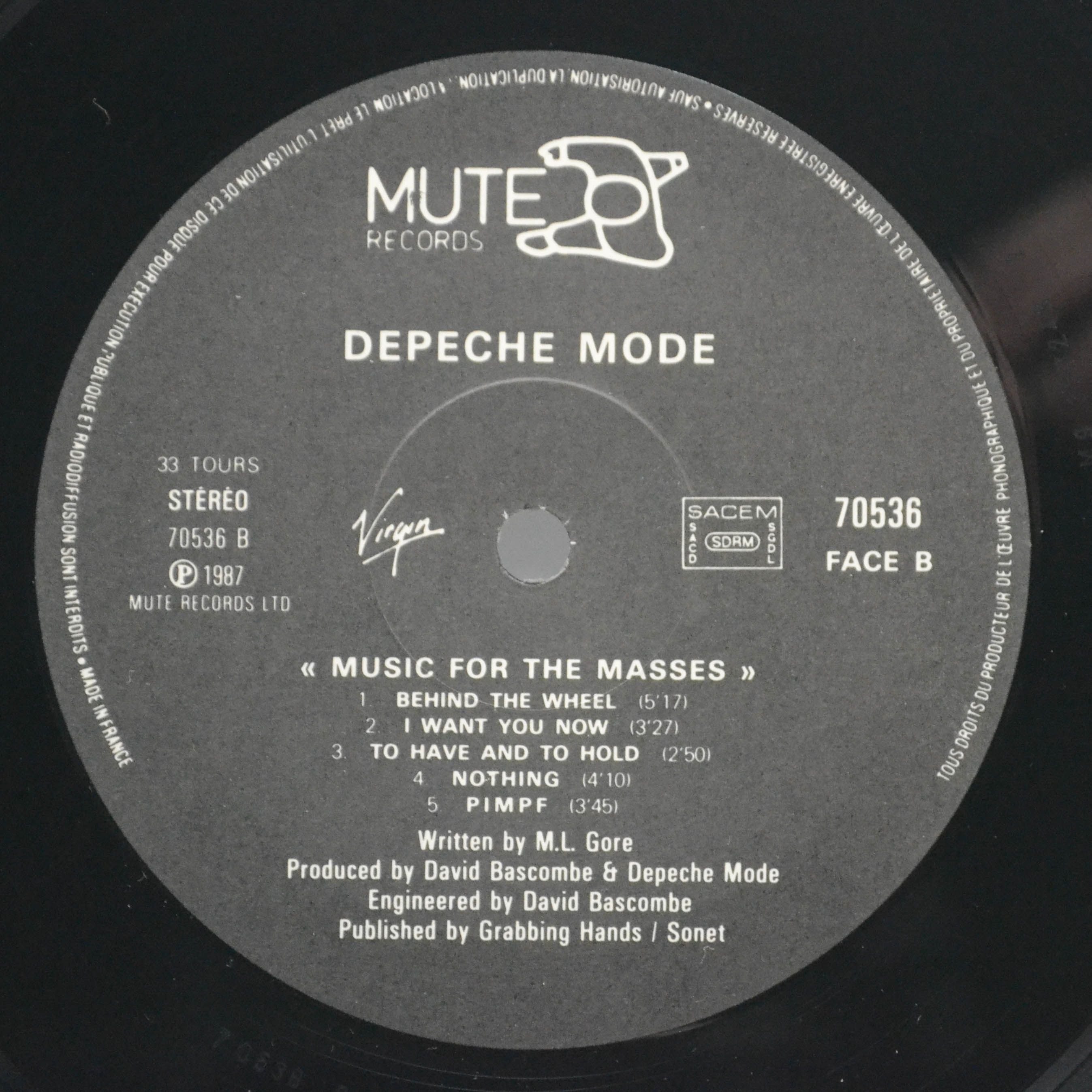 Depeche Mode — Music For The Masses, 1987