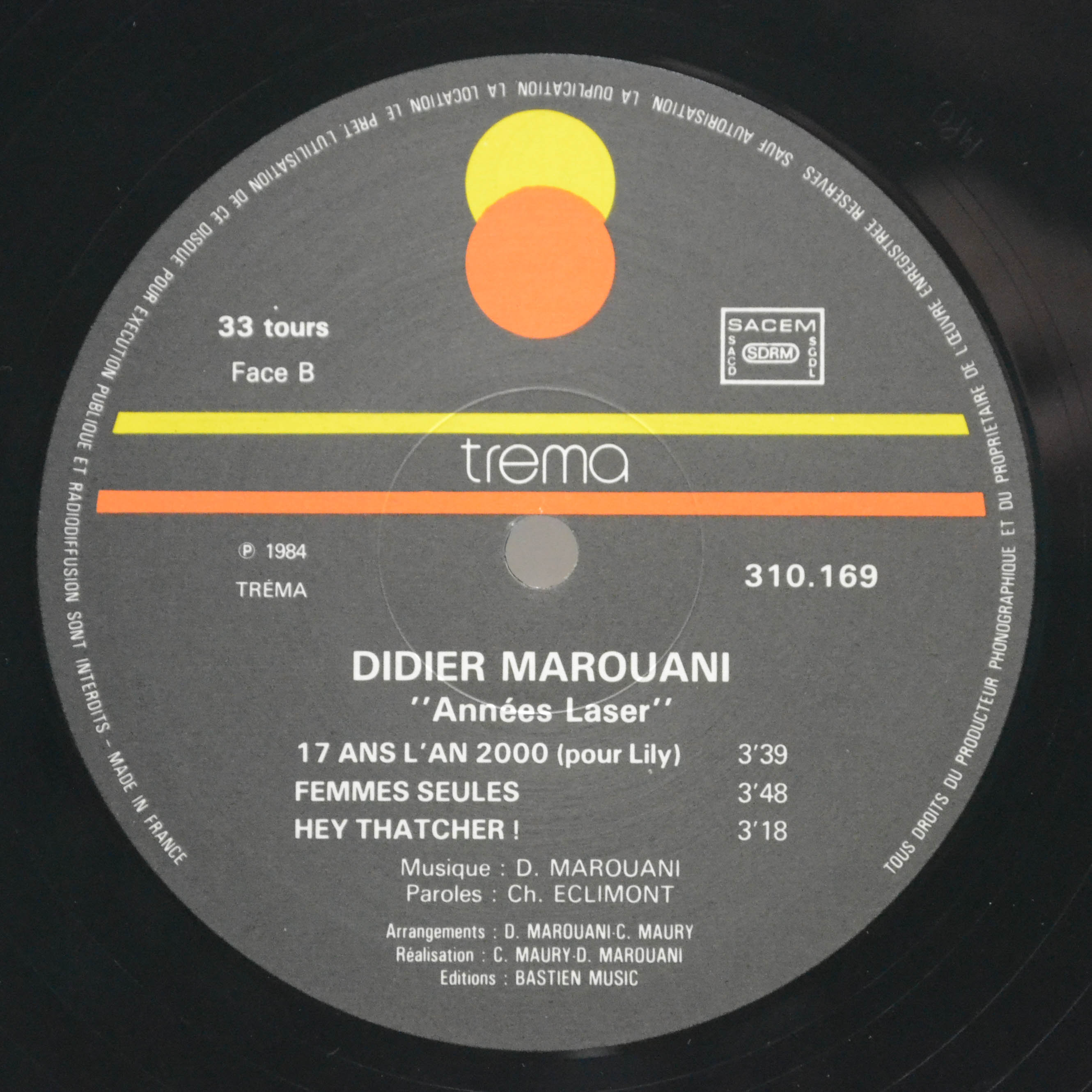 Didier Marouani — Années Laser (1-st, France), 1984