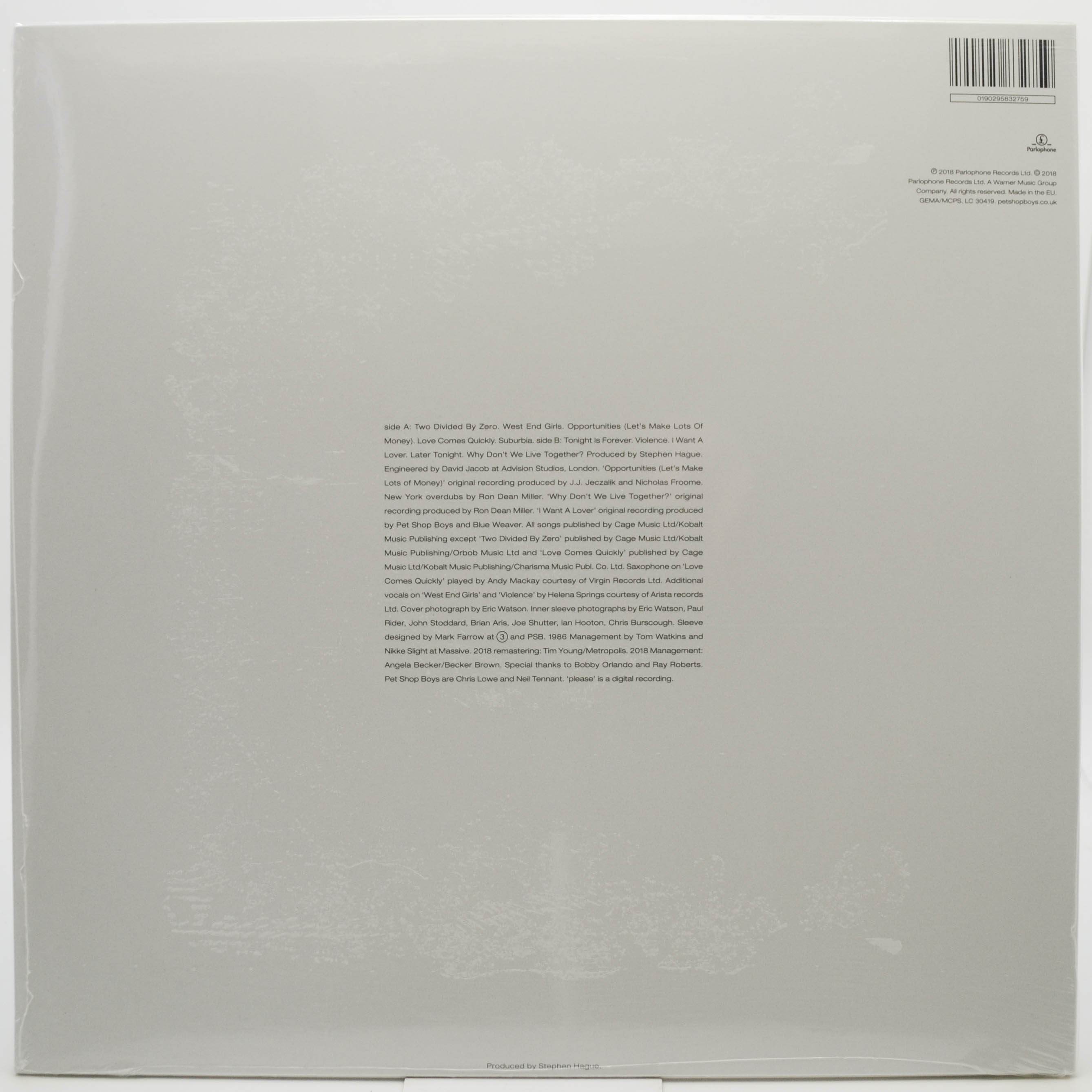 Pet Shop Boys — Please, 1986