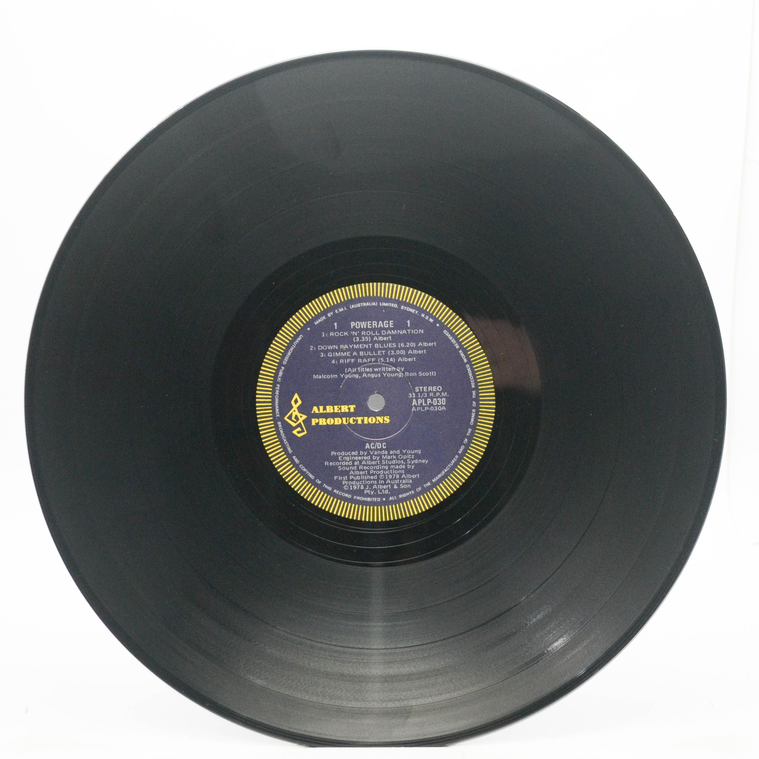 AC/DC — Powerage (1-st, Australia), 1978