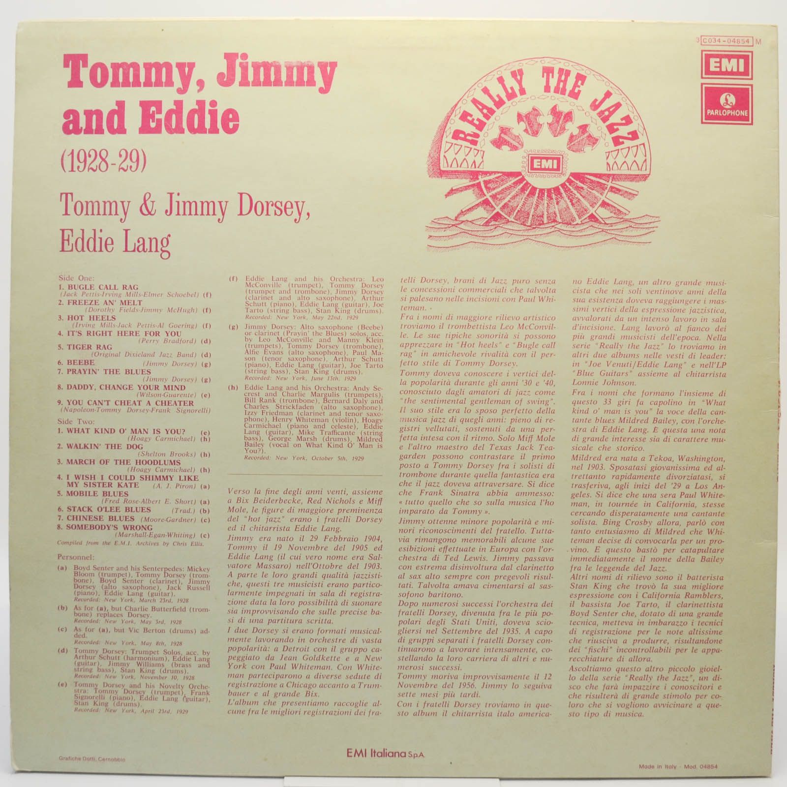 Tommy Dorsey, Jimmy Dorsey, Eddie Lang — Tommy, Jimmy & Eddie, 1928-29, 1974