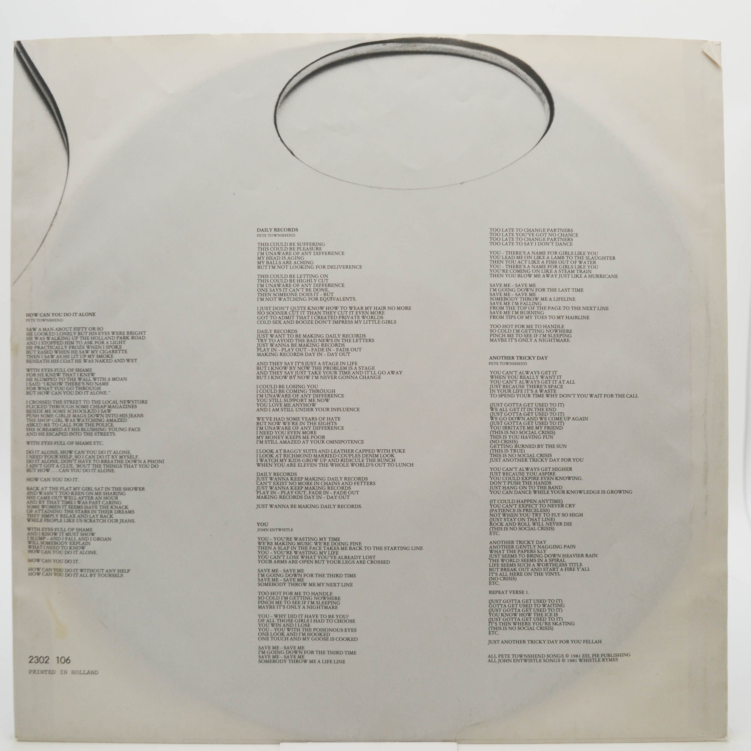 Who — Face Dances, 1981