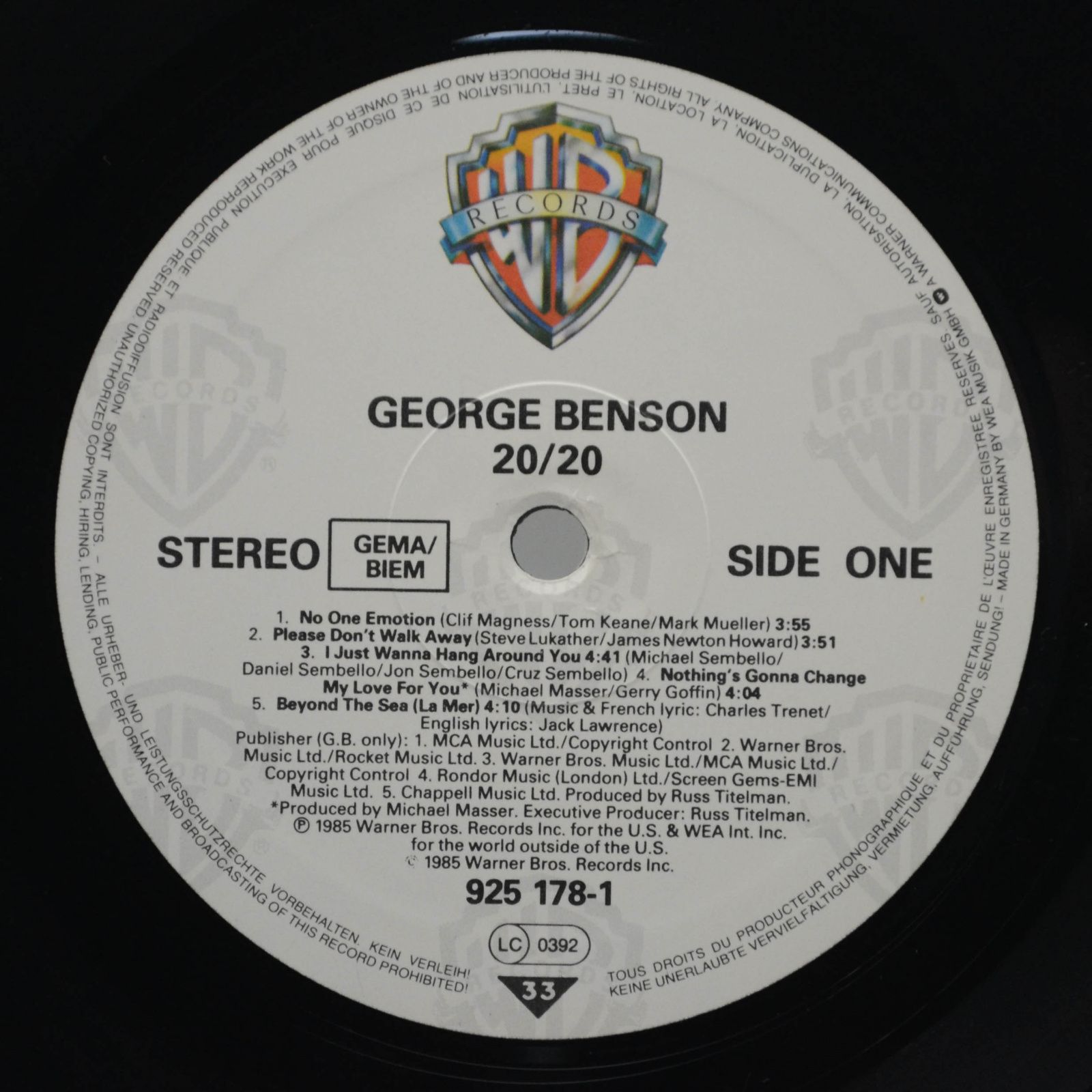 George Benson — 20/20, 1985