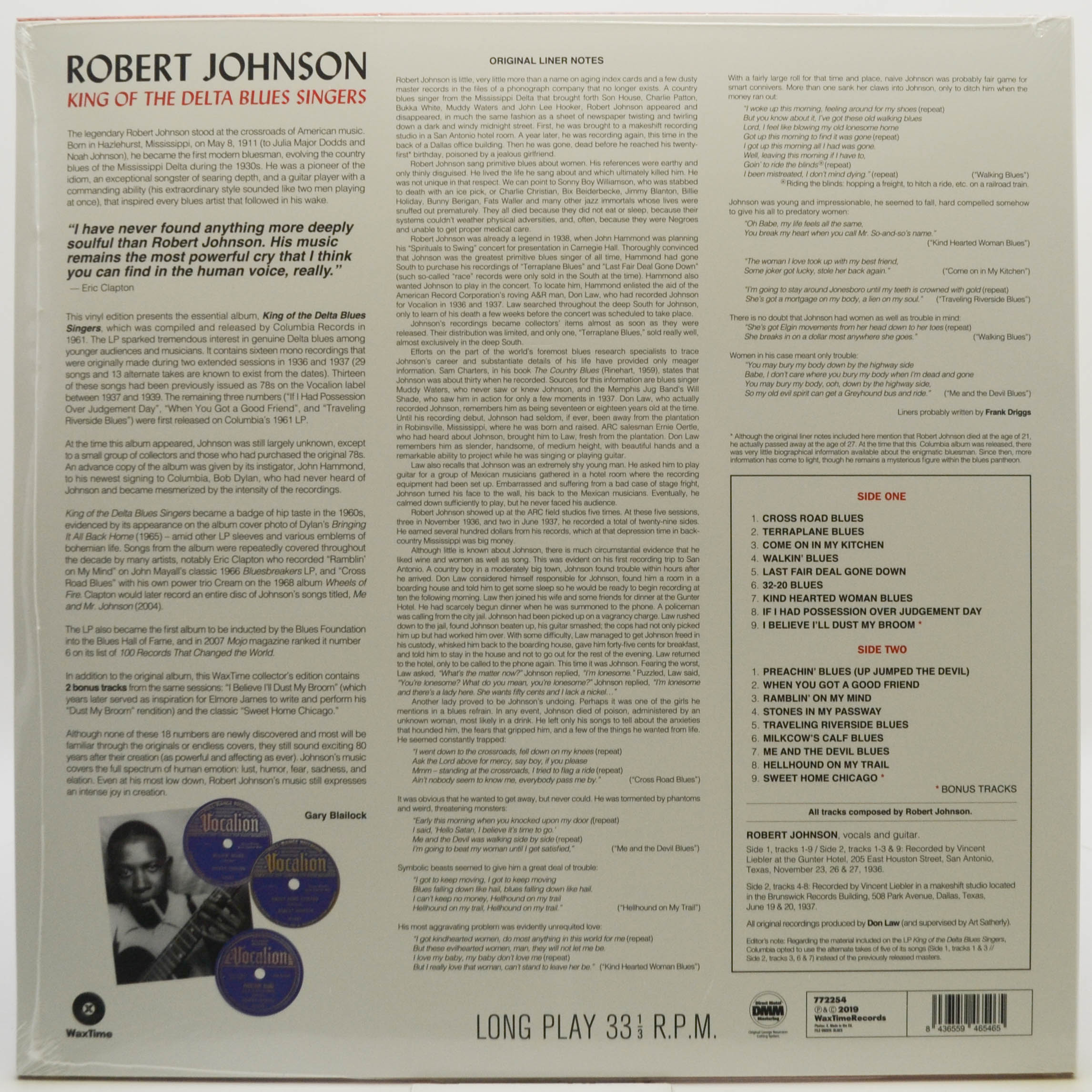 Виниловая пластинка Robert Johnson — King Of The Delta Blues Singers, 1961